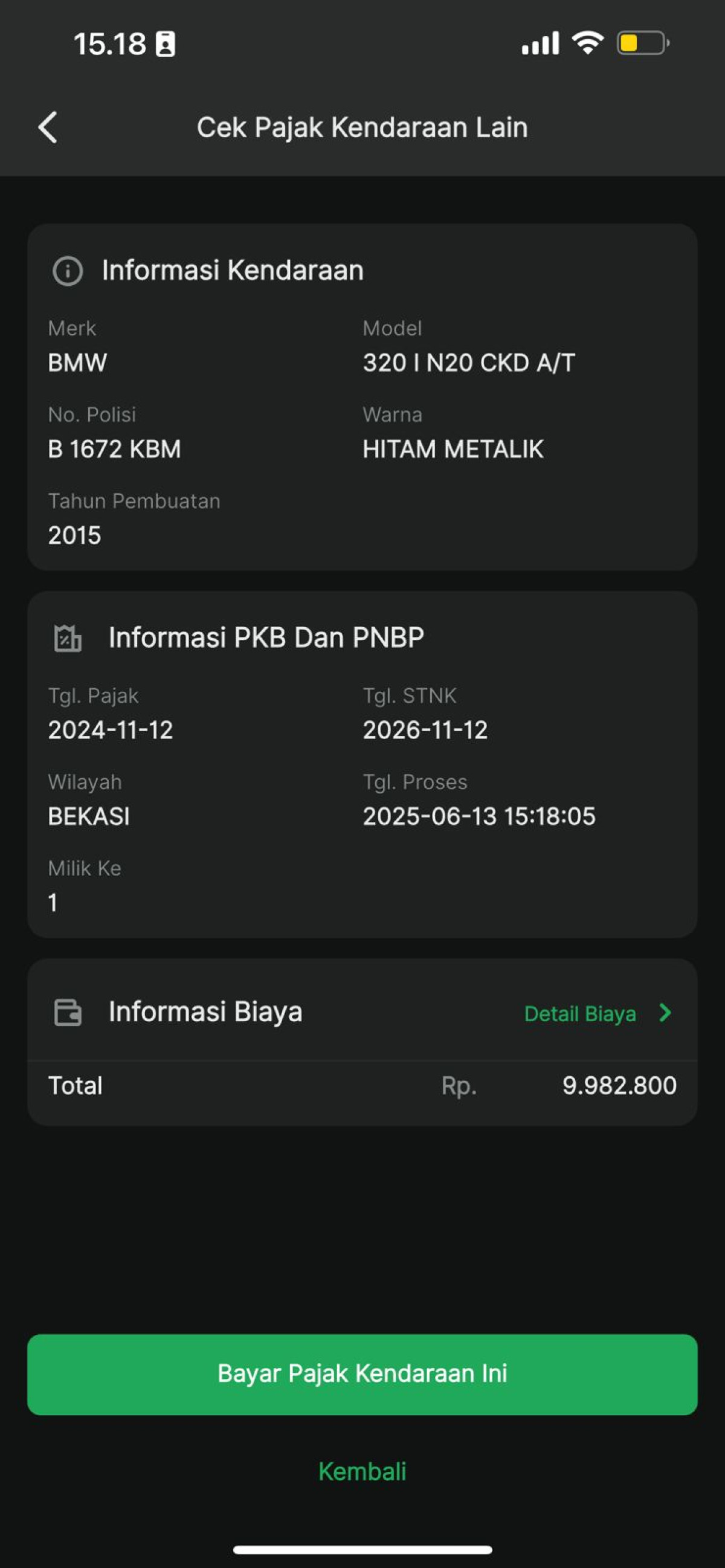 BMW  320I N20 CKD AT