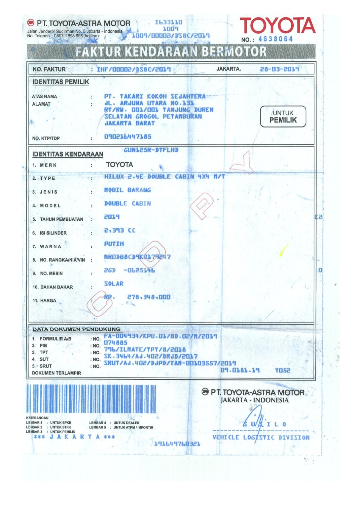 TOYOTA HILUX DOUBLE CABIN