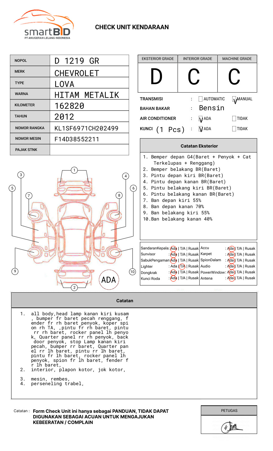 CHEVROLET LOVA 1.4 M/T