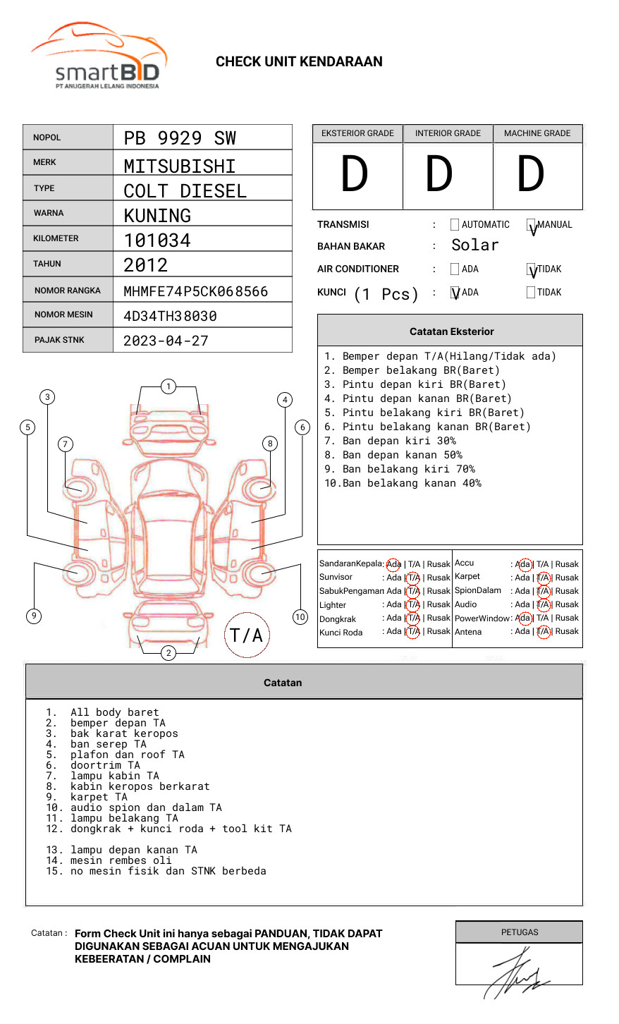 MITSUBISHI COLT DIESEL