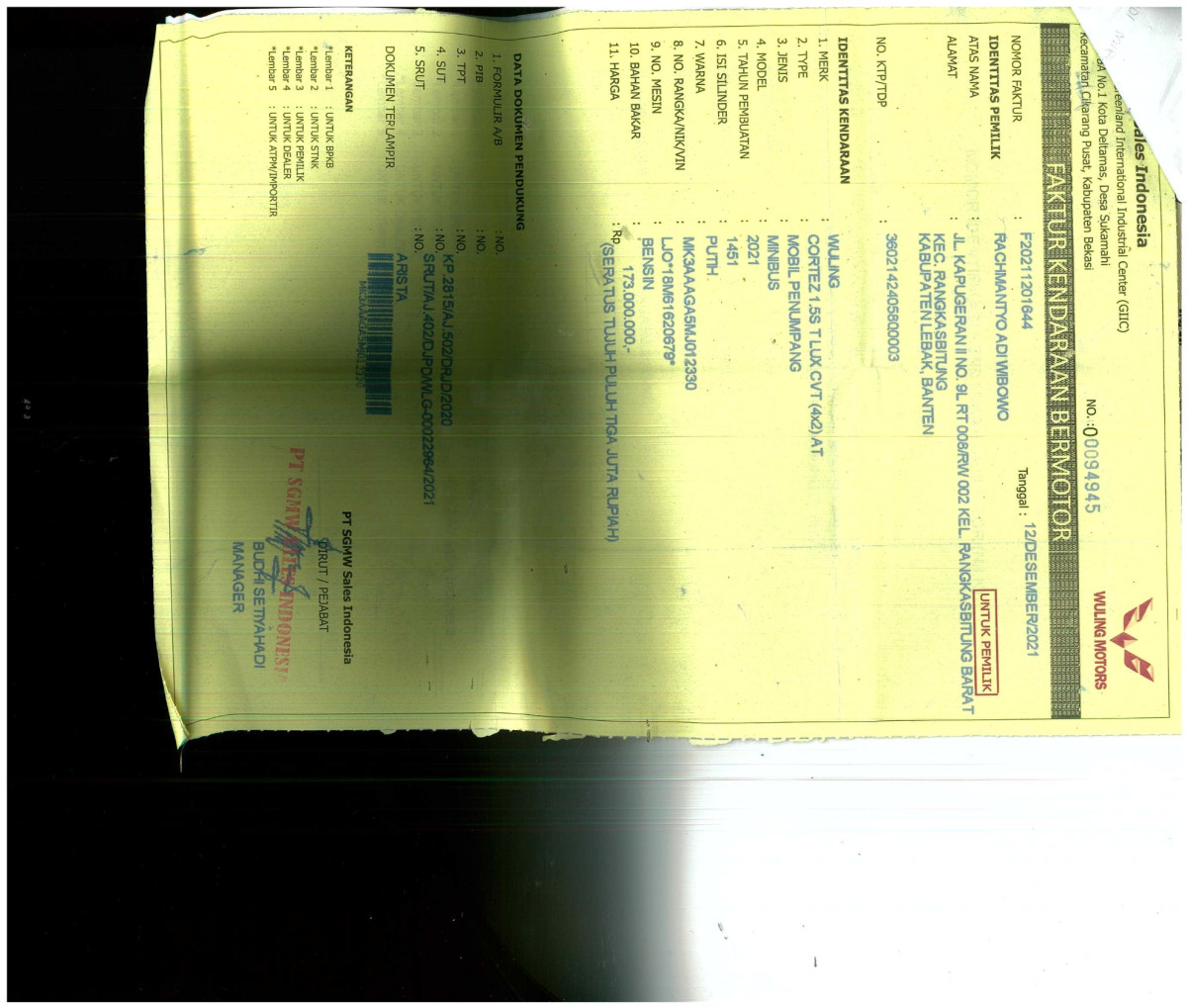 WULING CORTEZ 1.5 LUX