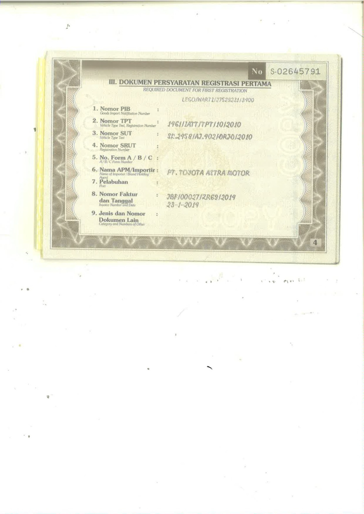 TOYOTA FORTUNER 2.5G AT