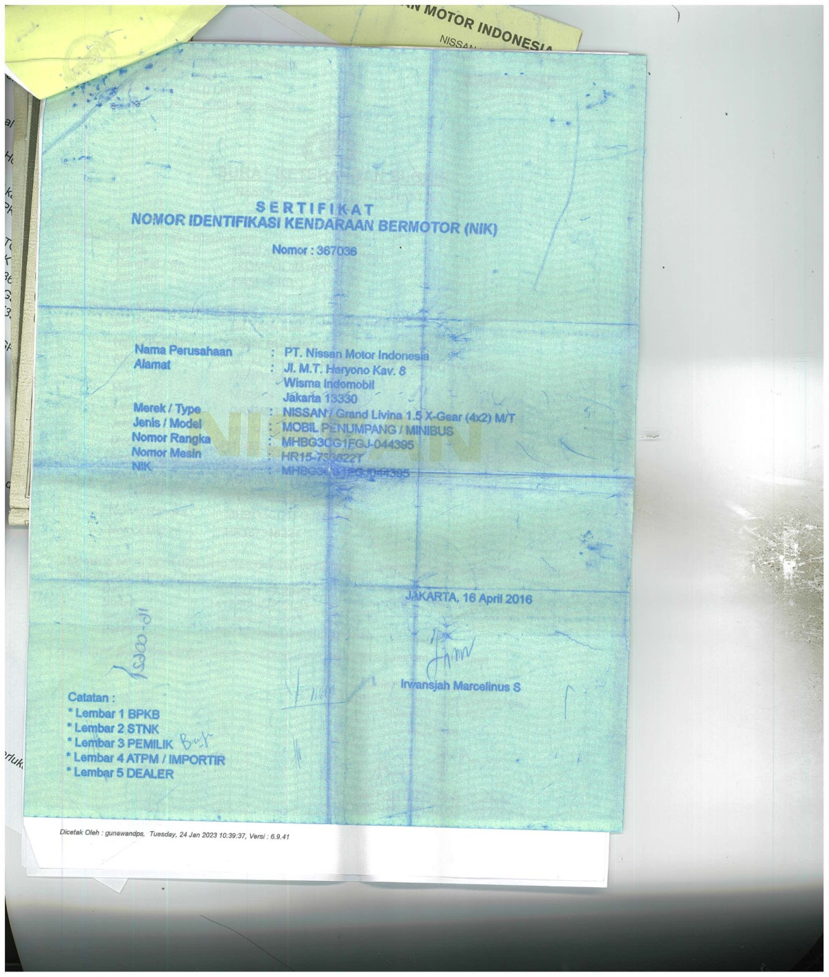 NISSAN GRAND LIVINA 1.5 X – GEAR