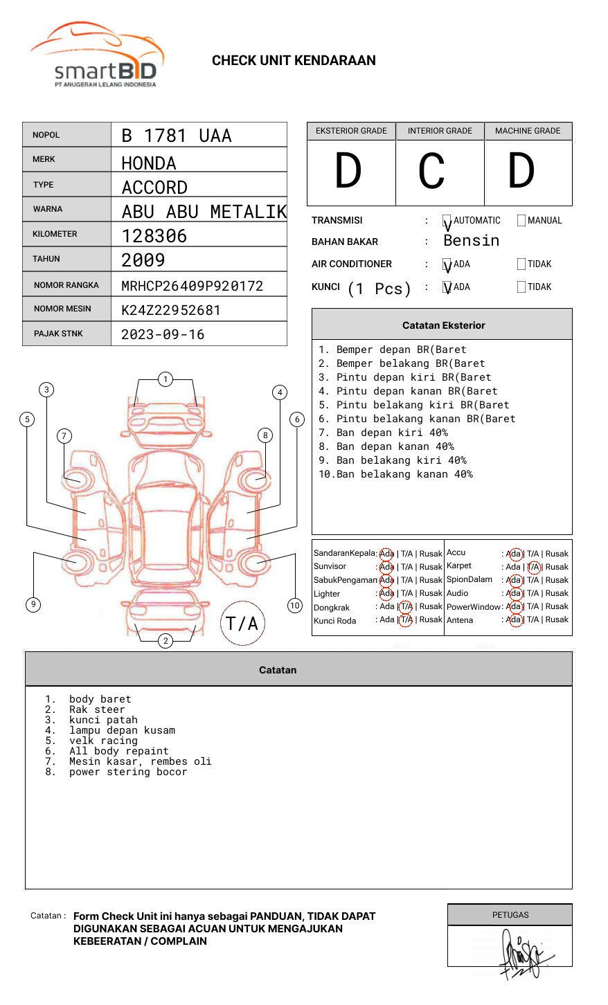 HONDA ACCORD CP2 2.4 VTIL