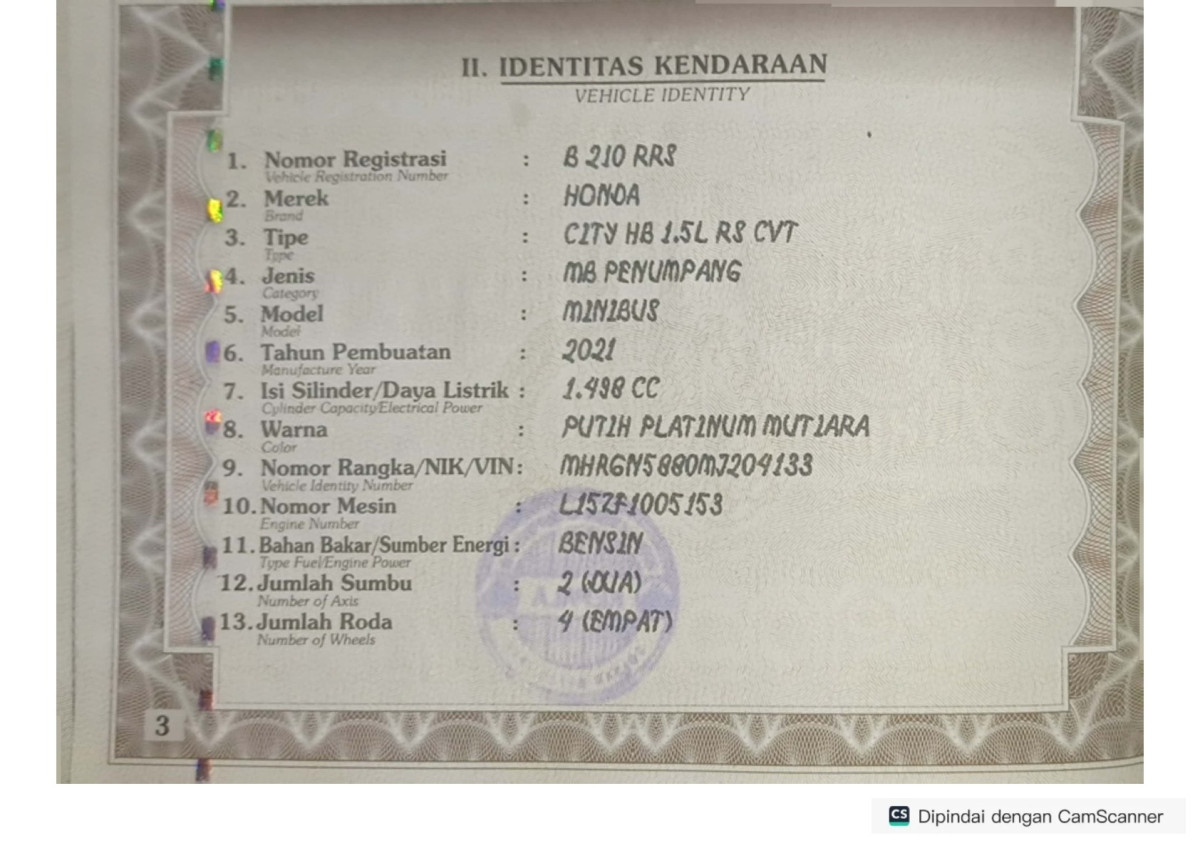 HONDA CITY HB 1.5L RS