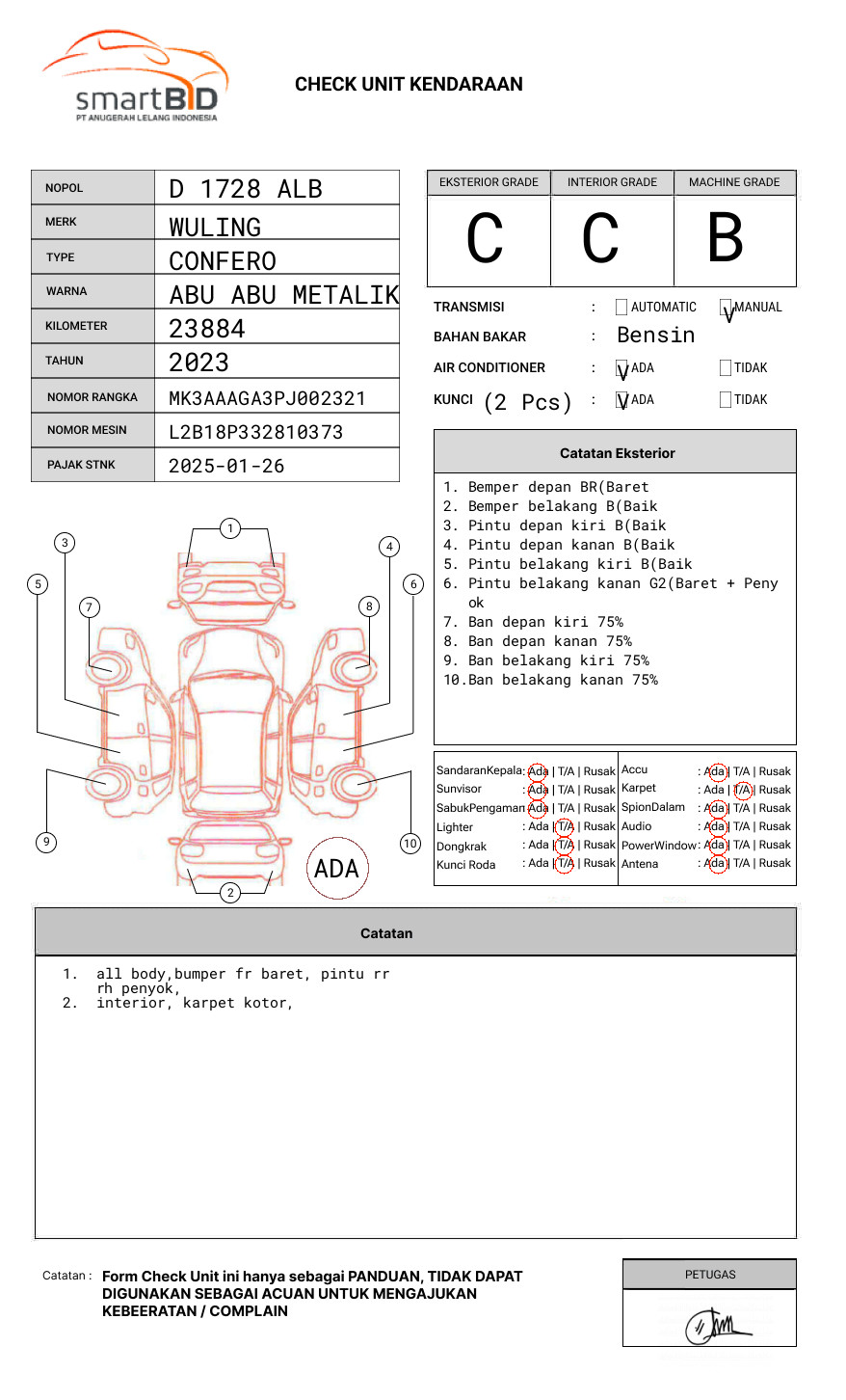 WULING CONFERO 1.5 DB MY (4X2)