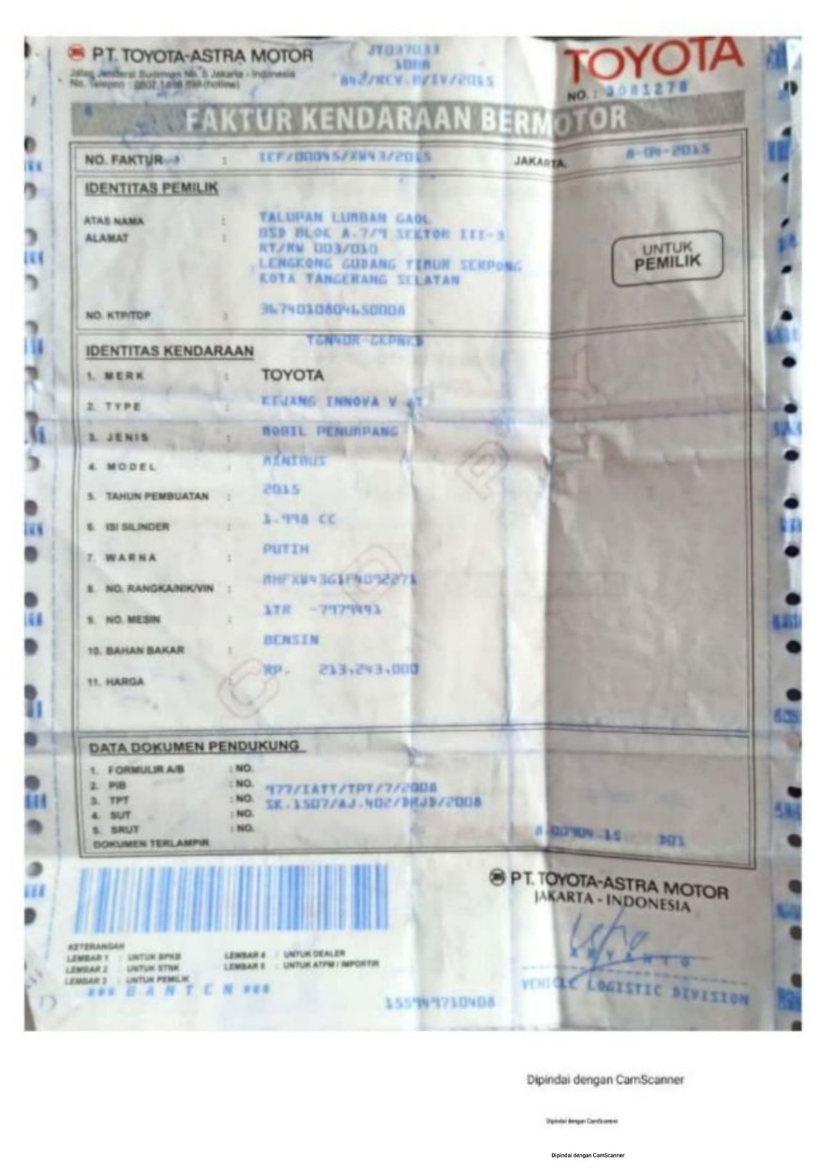 TOYOTA  INNOVA  2.0 V
