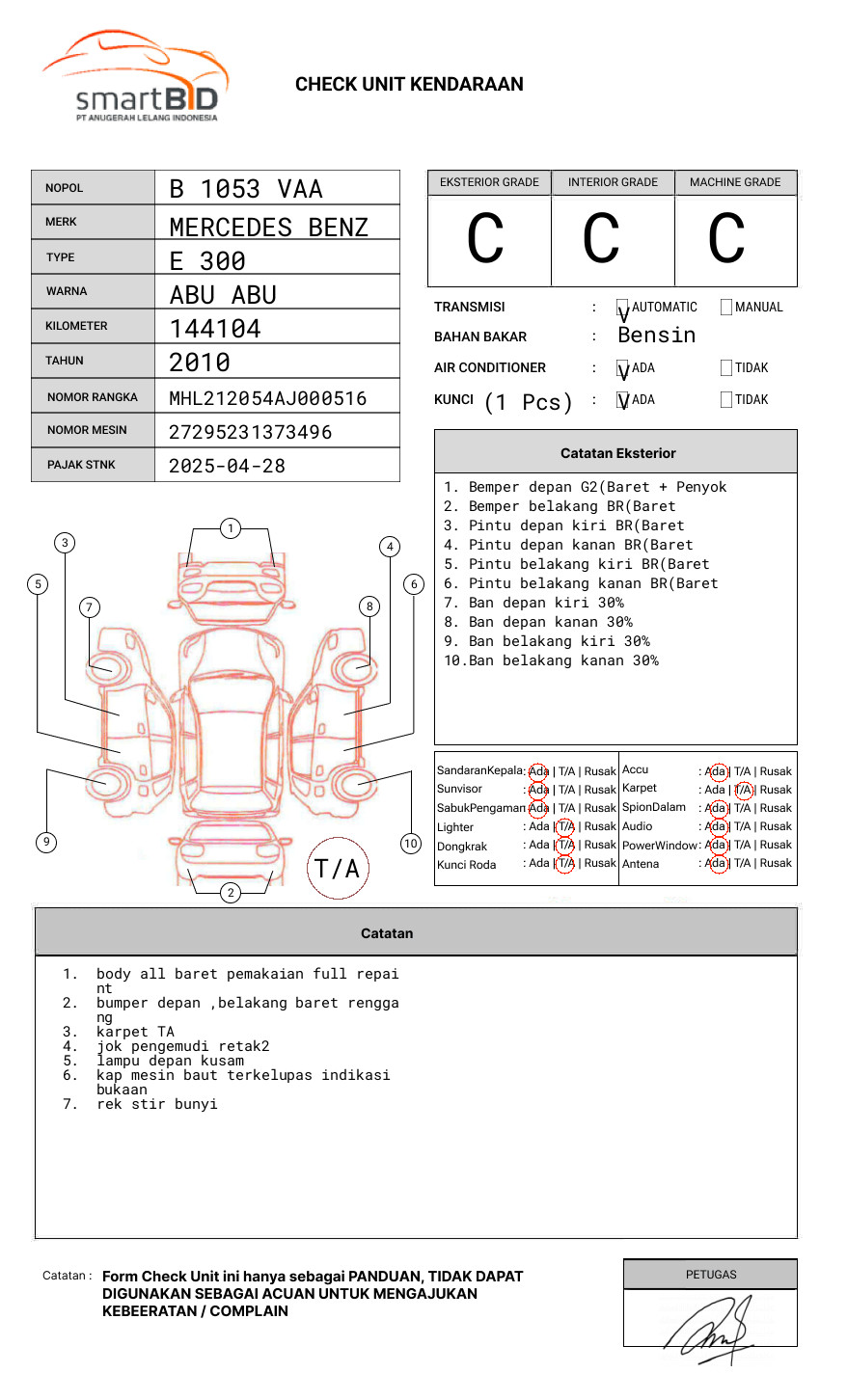 MERCEDES BENZ E 300 CKD AT