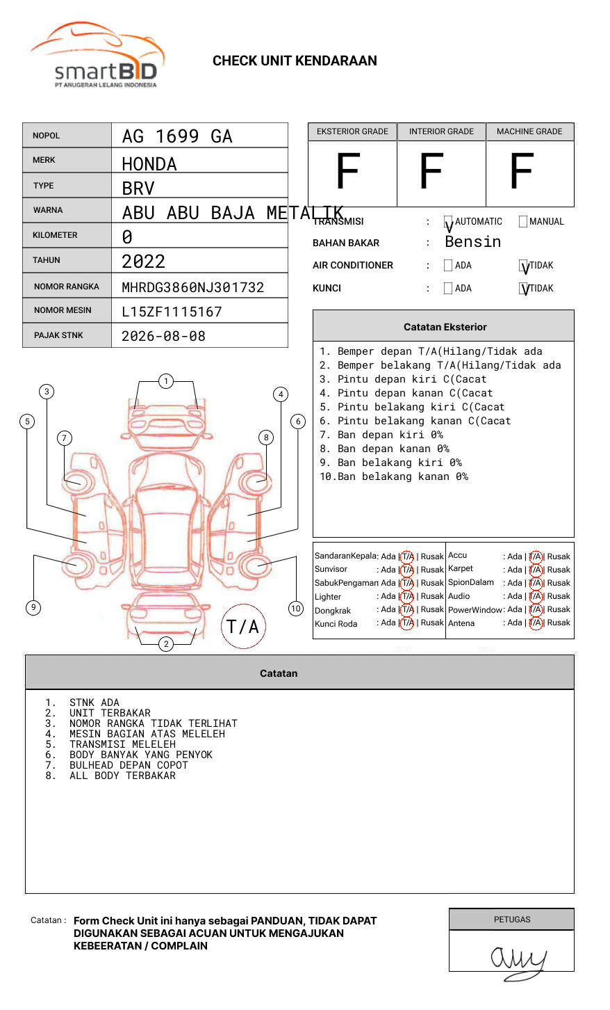 HONDA BRV DG3 1.5L PRECVT