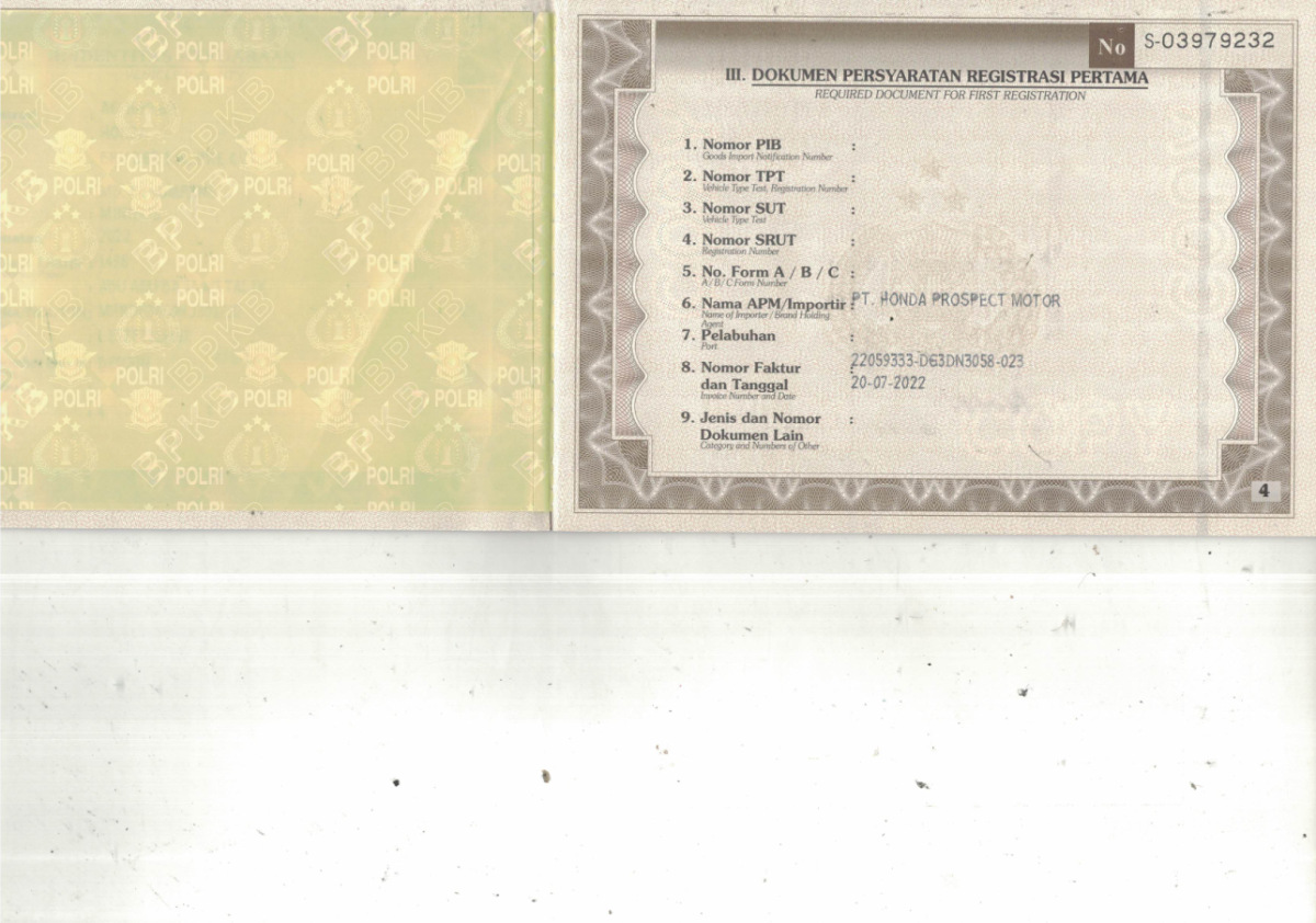 HONDA BRV DG3 1.5L PRECVT