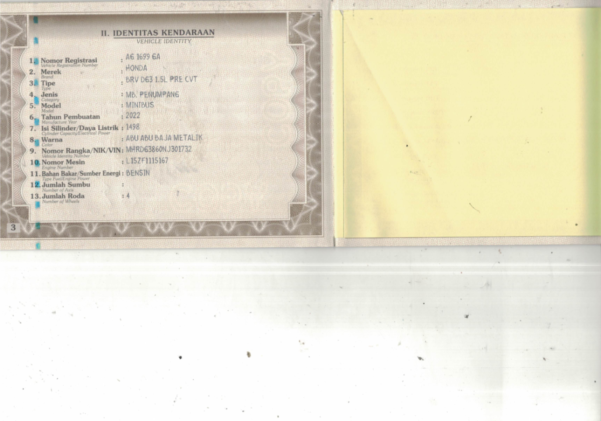 HONDA BRV DG3 1.5L PRECVT