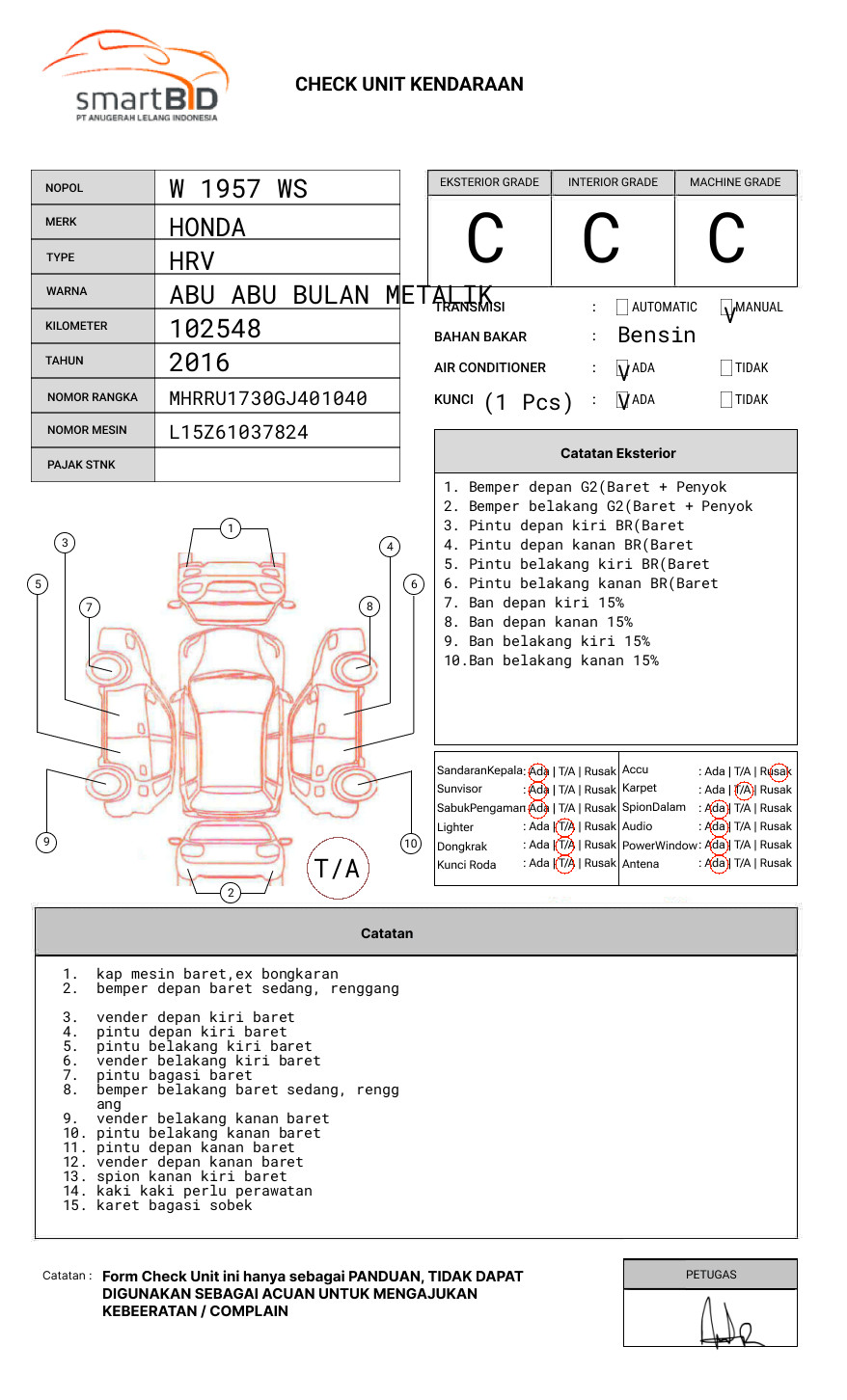 HONDA  HRV  RU1 1.5 S