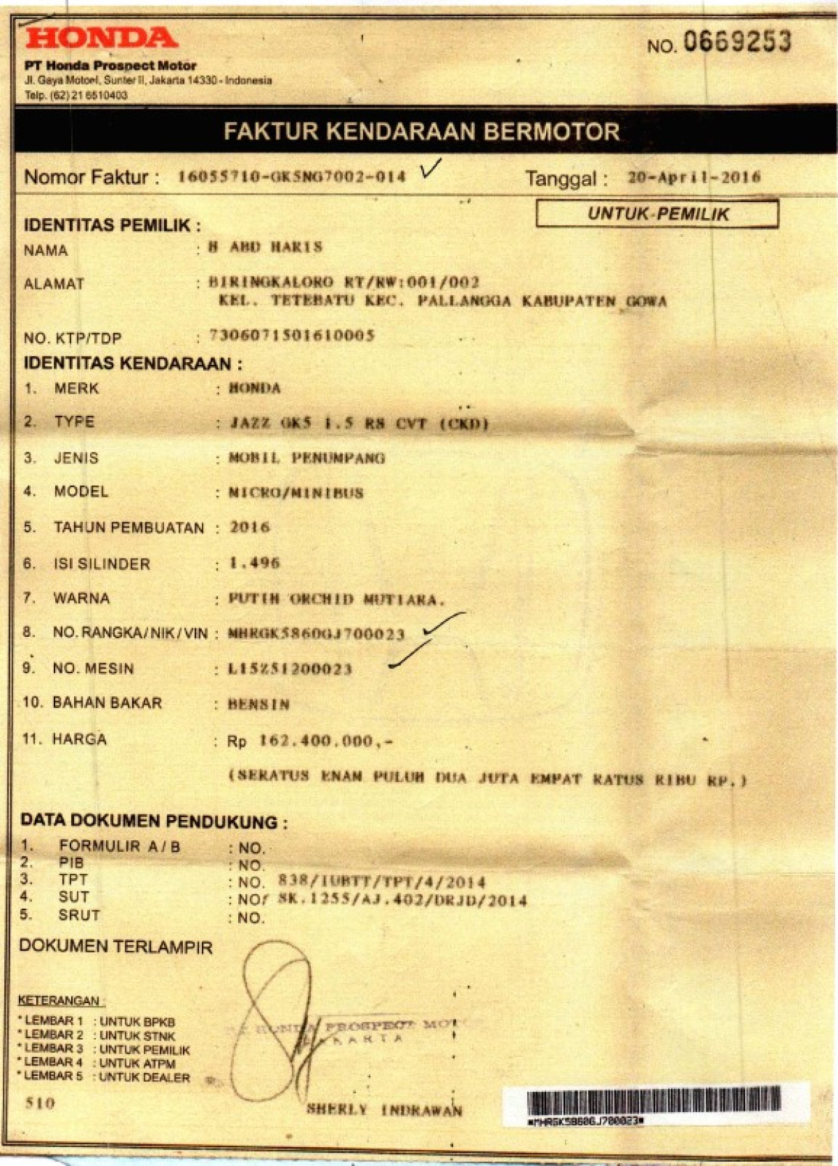 HONDA JAZZ GK5 1.5 RS