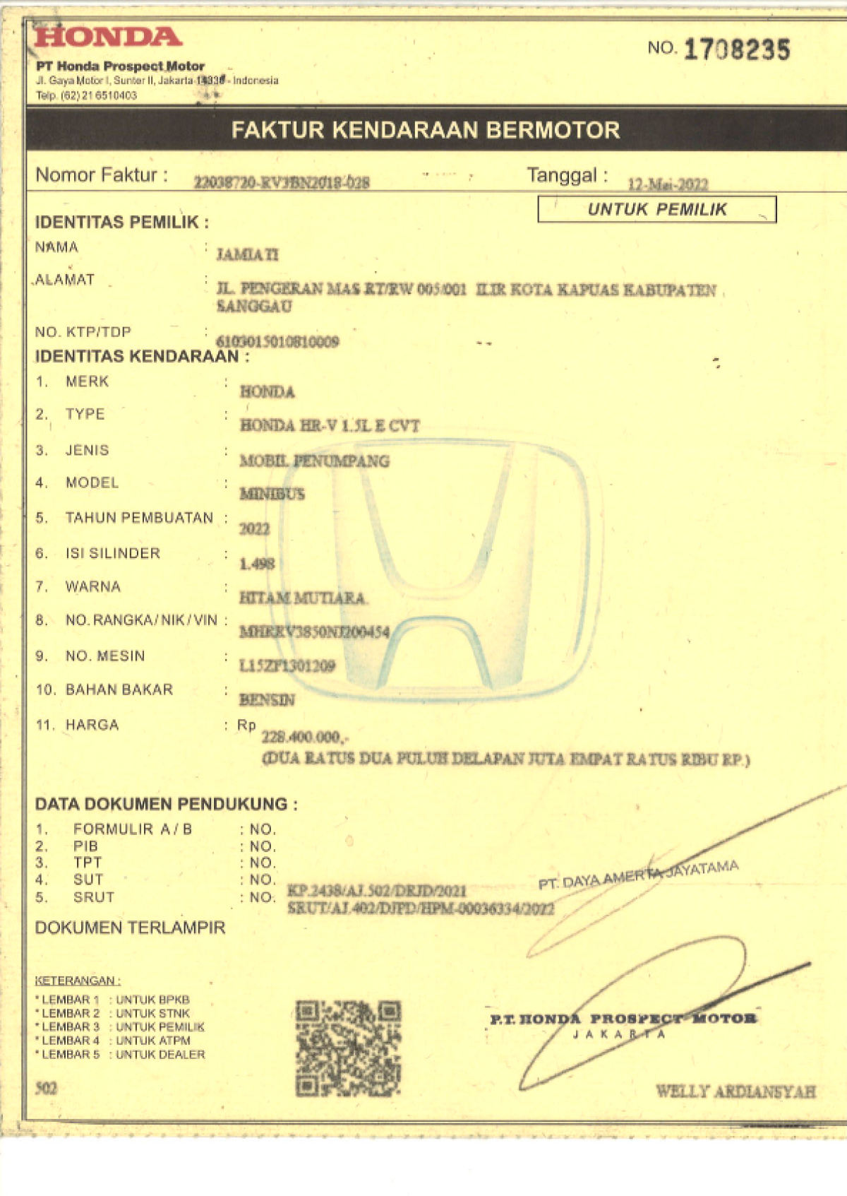 HONDA HRV 1.5L E CVT