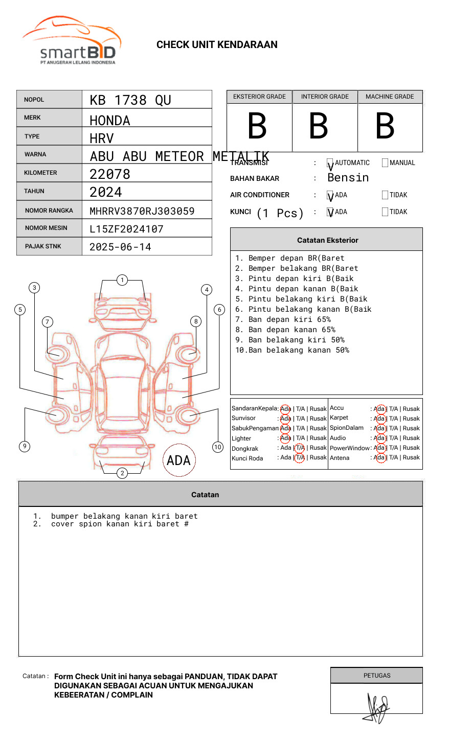 HONDA HRV 1.5L SE CVT