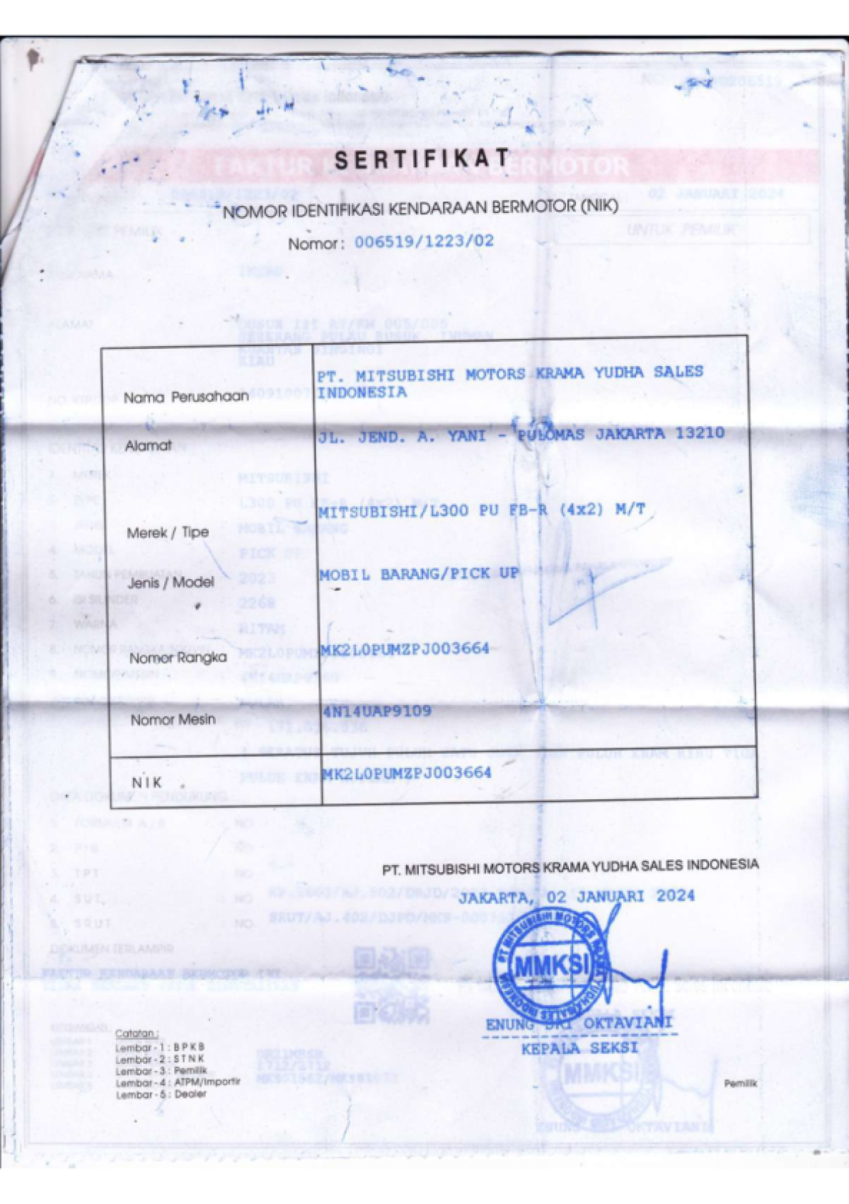 MITSUBISHI L 300  PU