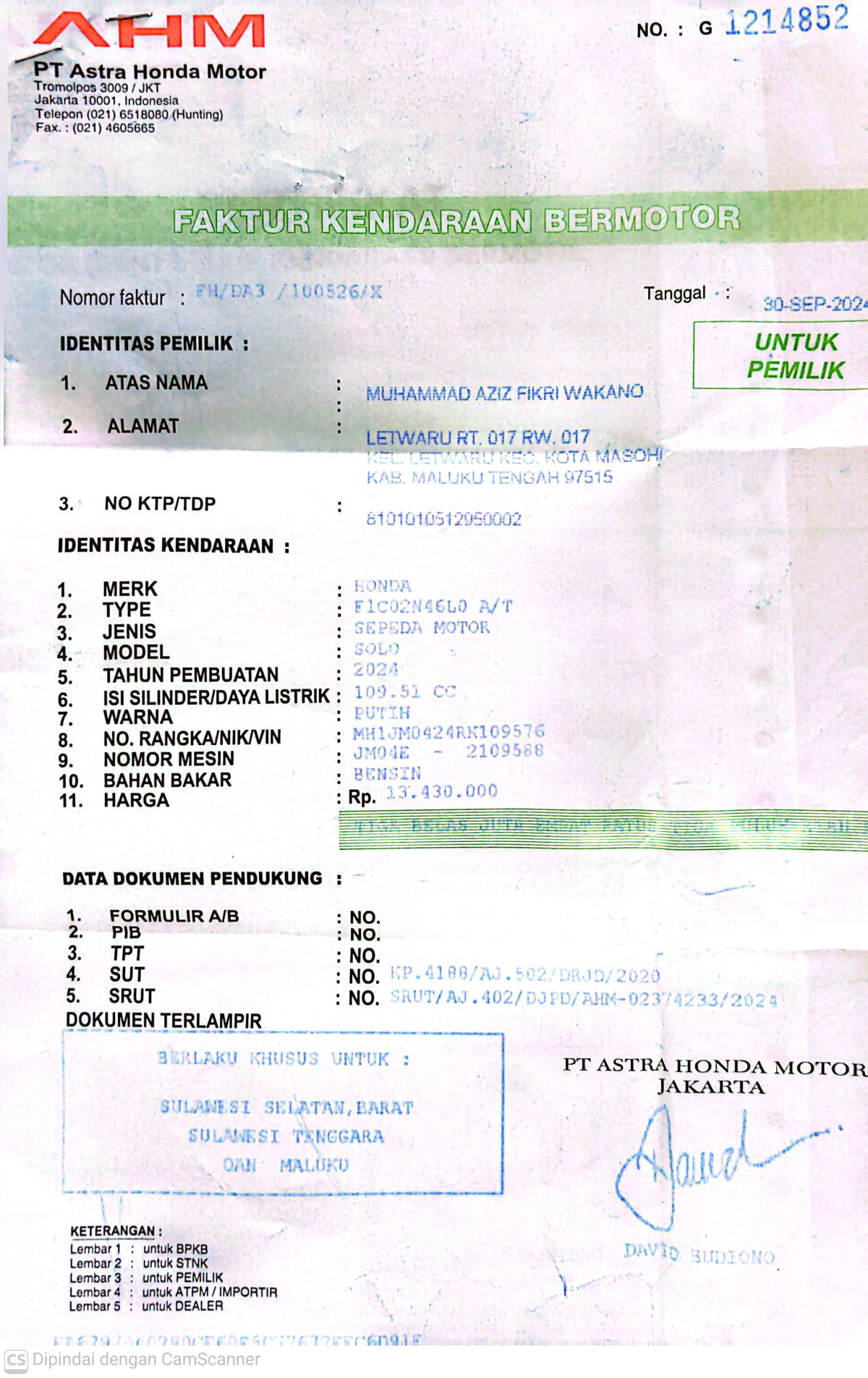 HONDA SCOOPY PRESTIGE