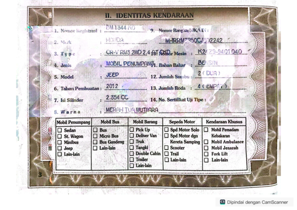 HONDA  CR-V  RM3 2WD 2.4