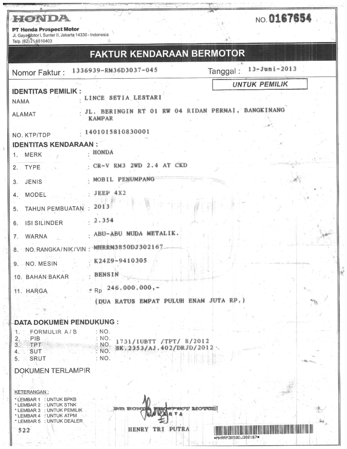 HONDA CR-V RM3 2WD 2.4