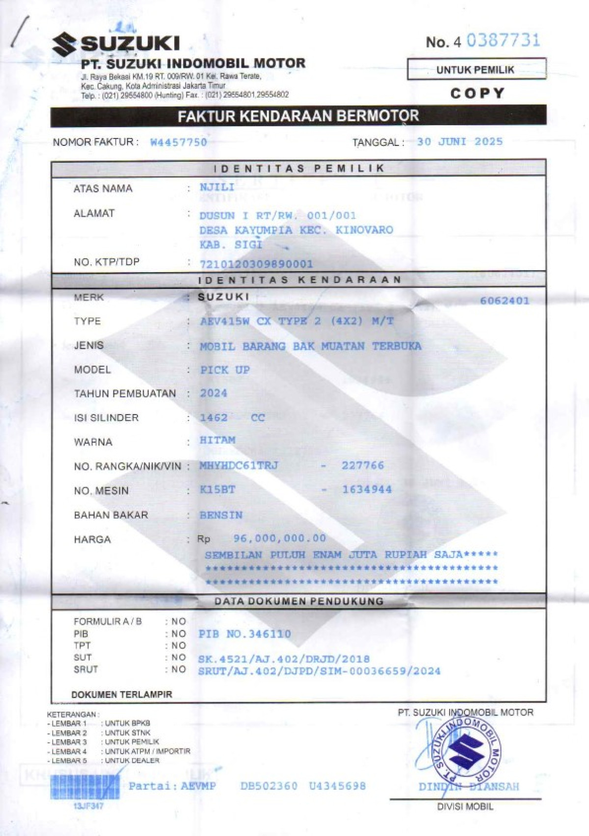 SUZUKI  CARRY  CX PICK UP