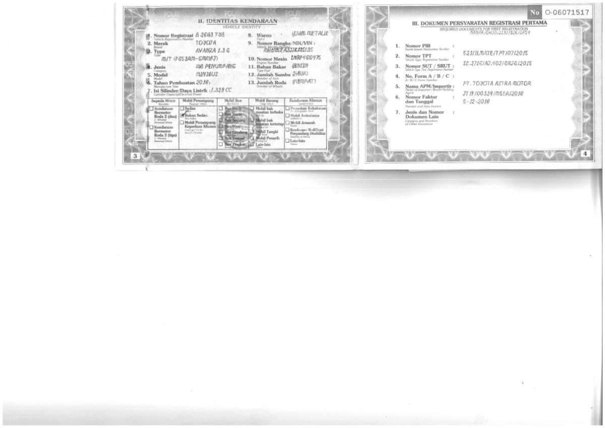 TOYOTA  AVANZA  1.3 G