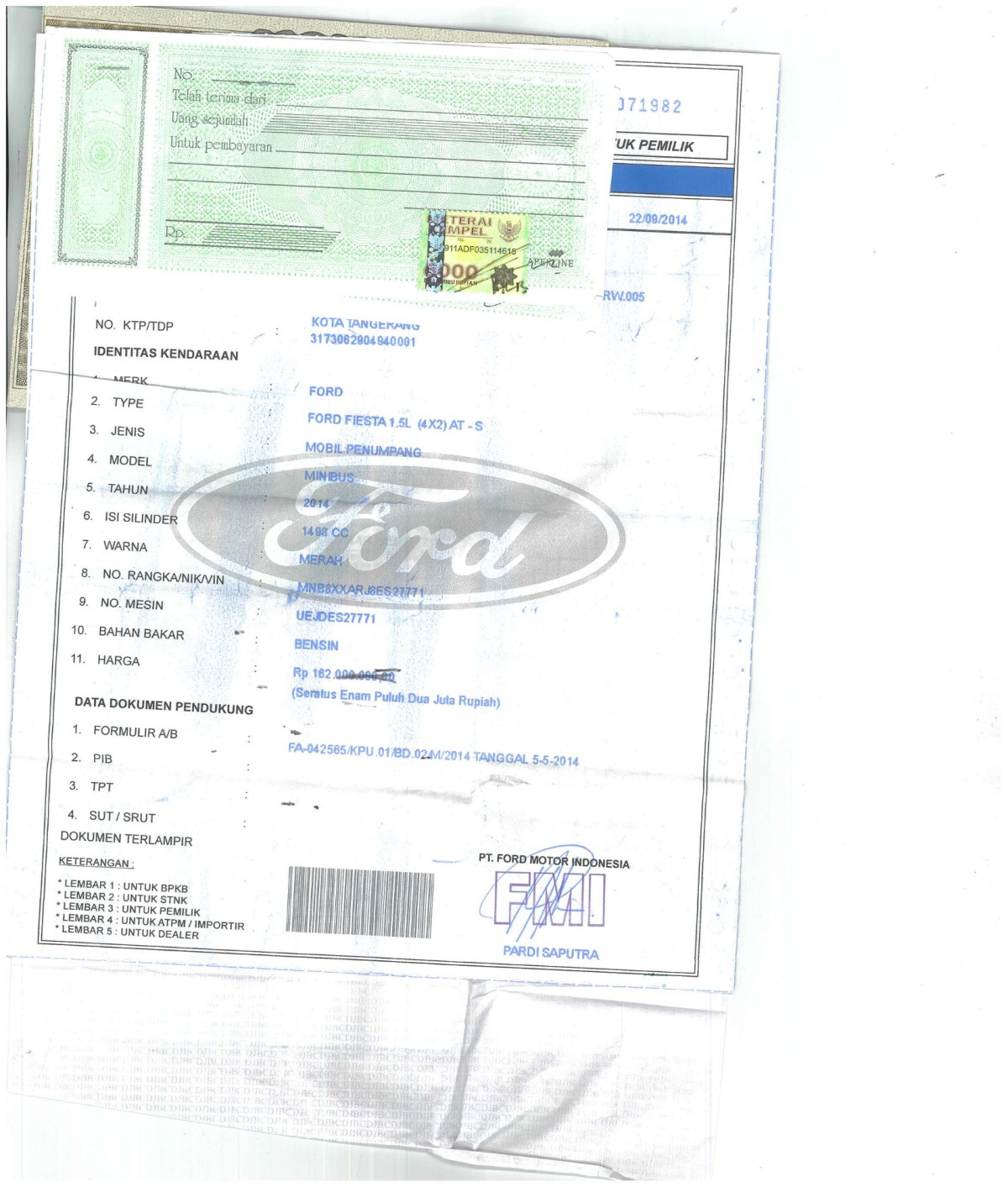 FORD FIESTA 1.5L
