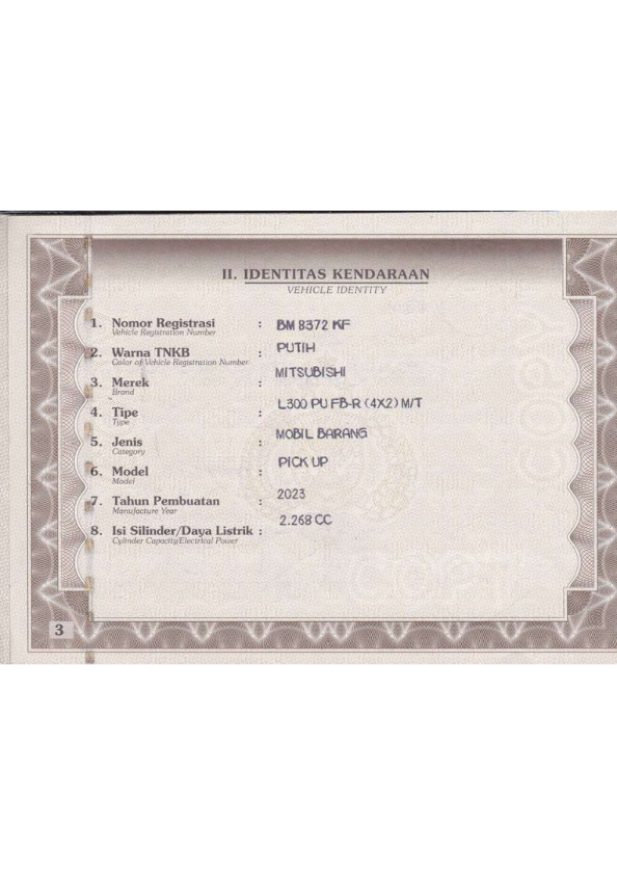 MITSUBISHI L 300  PU