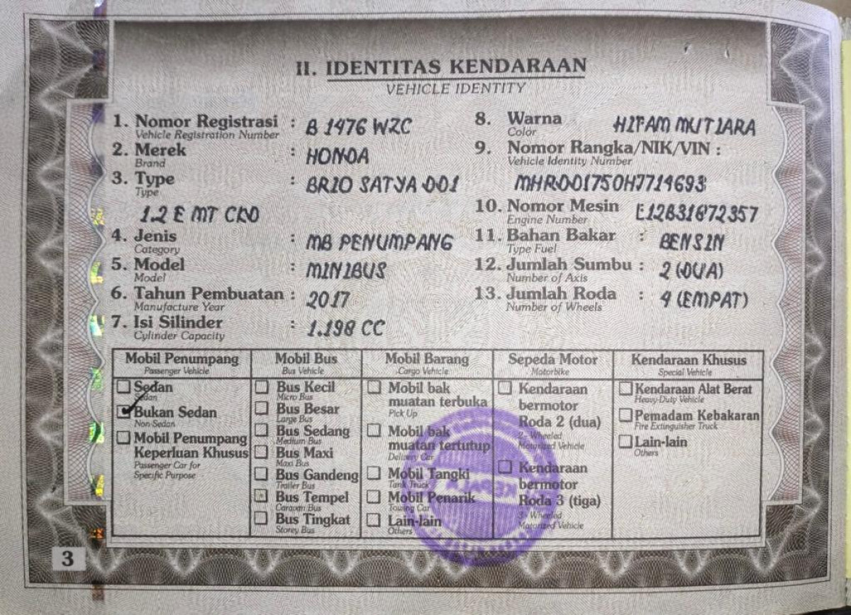 HONDA  BRIO  SATYA DD1 1.2 E