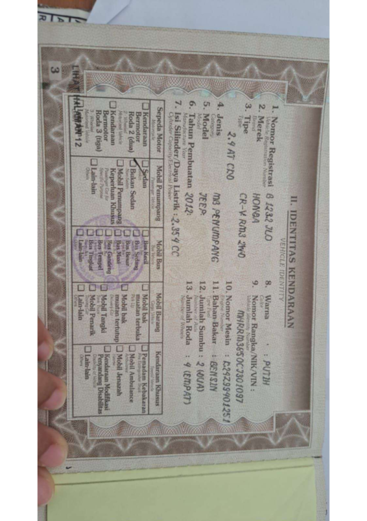 HONDA CR-V RM3 2WD 2.4