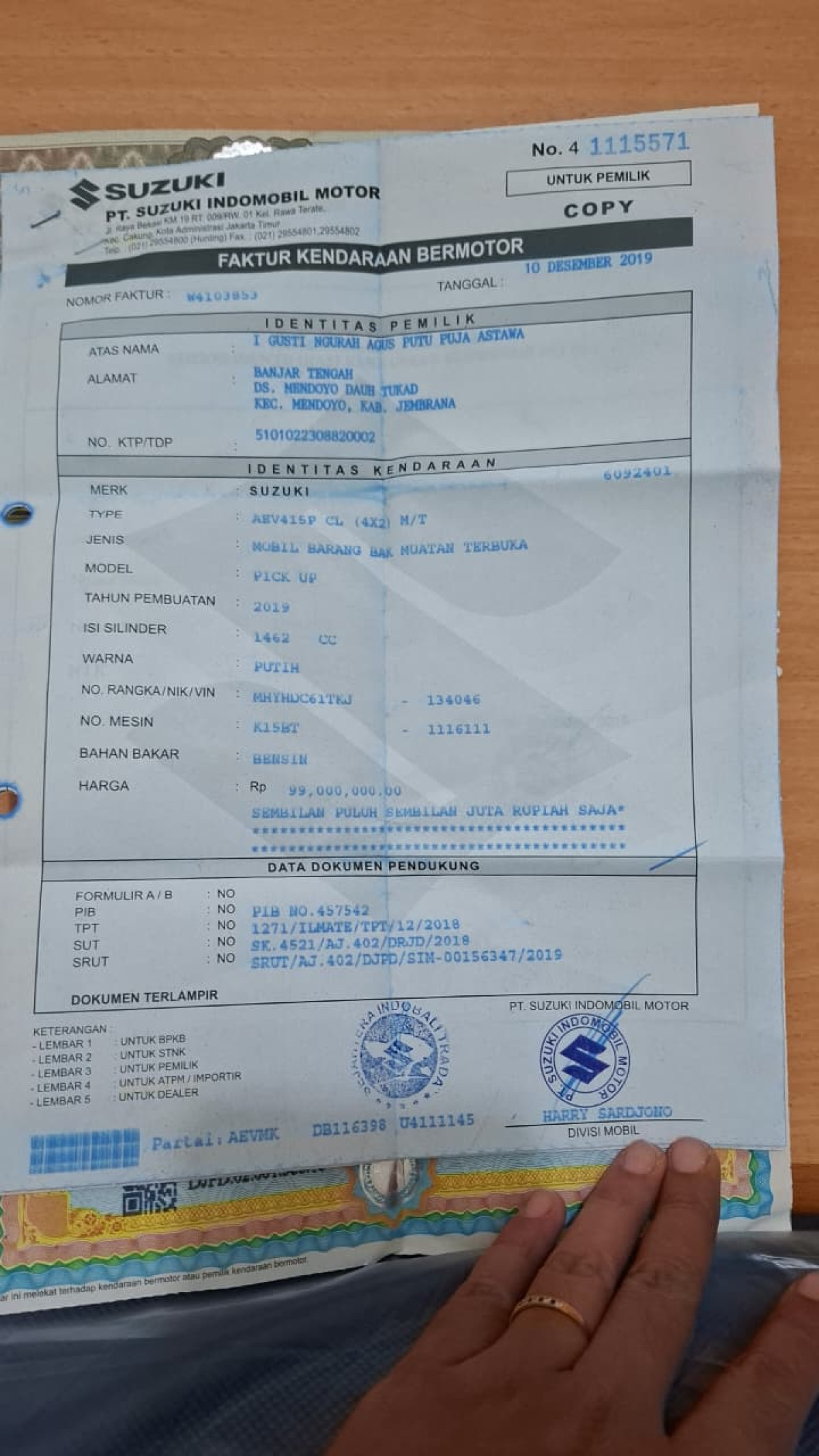 SUZUKI  CARRY  CL PICK UP