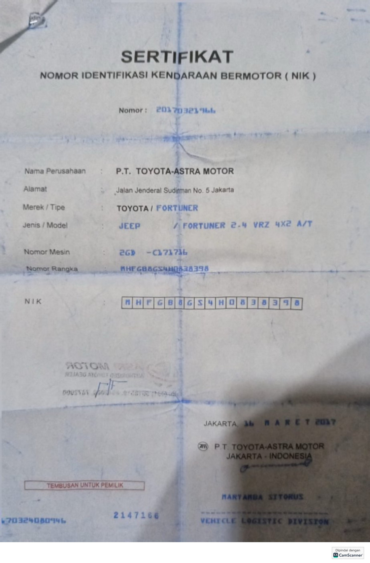 TOYOTA  FORTUNER  2.4 VRZ