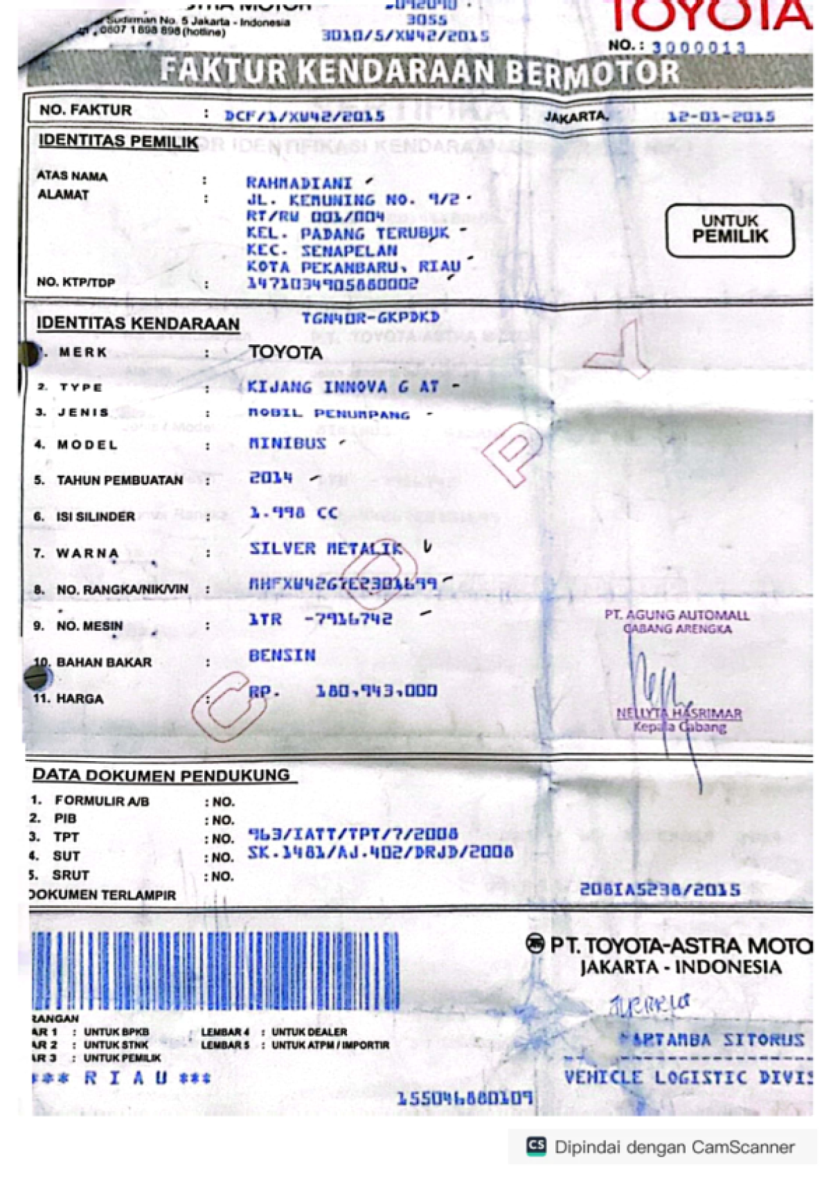 TOYOTA  KIJANG  INNOVA G