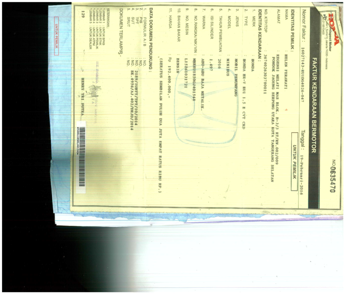 HONDA  HRV  RU1 1.5 E CVT