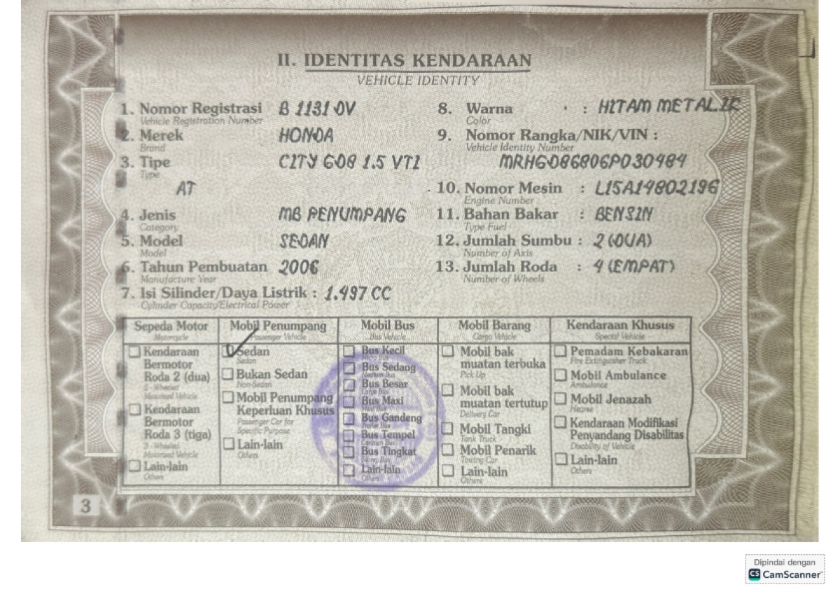 HONDA GD8 1.5 CBU AT