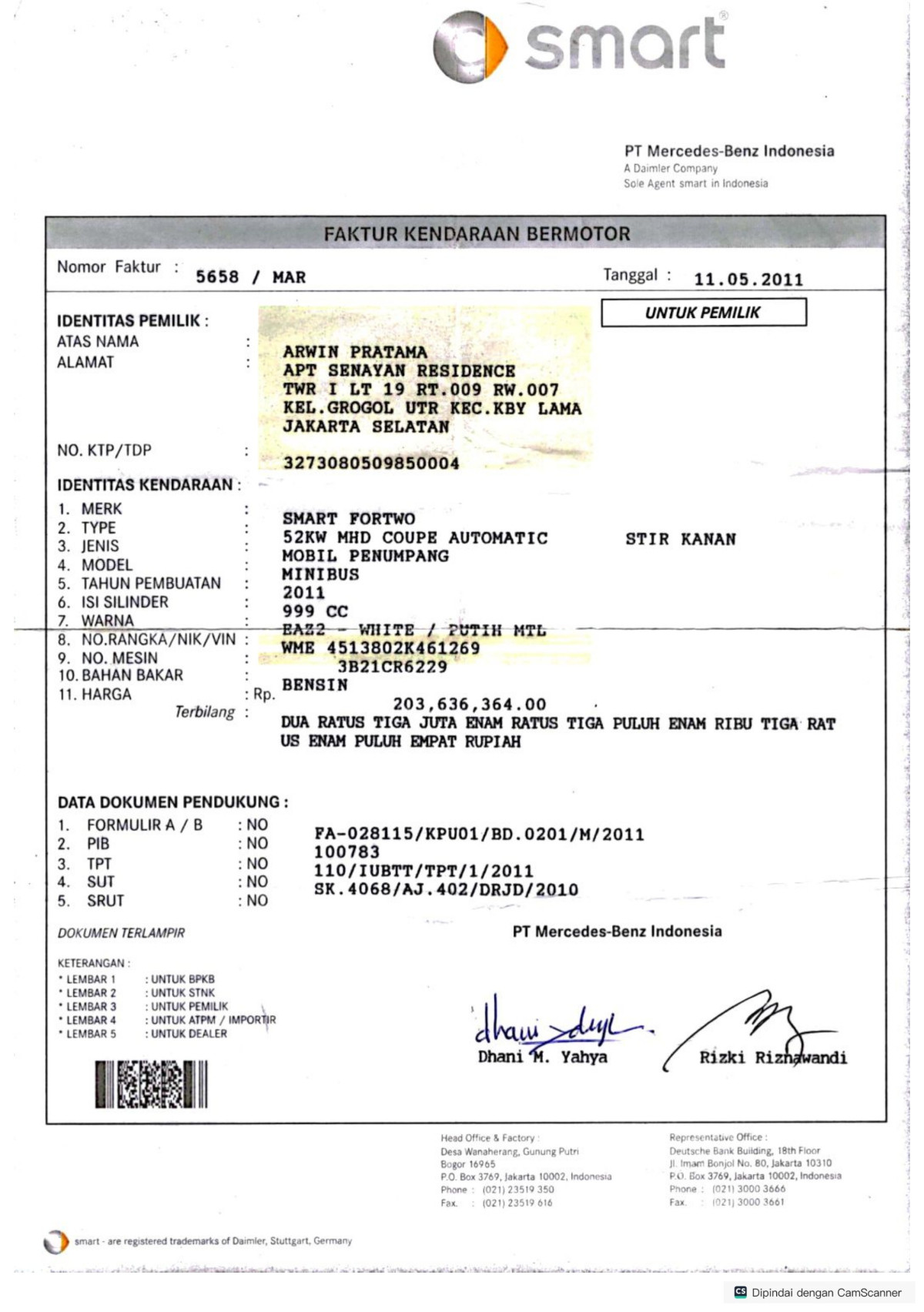 SMART  FORTWO 52KW MHD COUPE