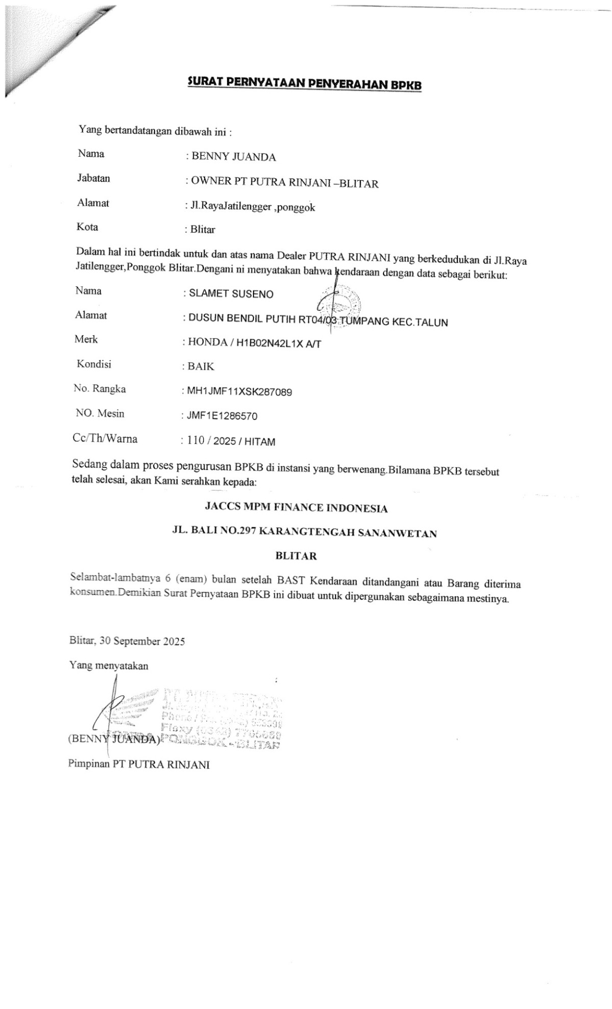 HONDA BEAT ESP CBS ISS