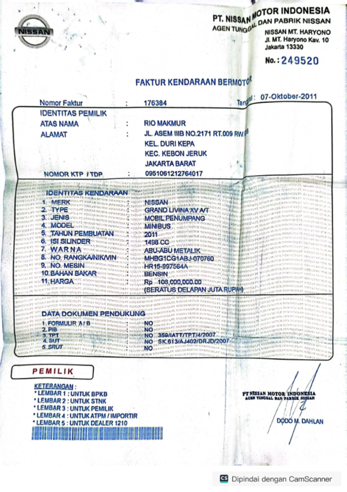 NISSAN GRAND LIVINA XV