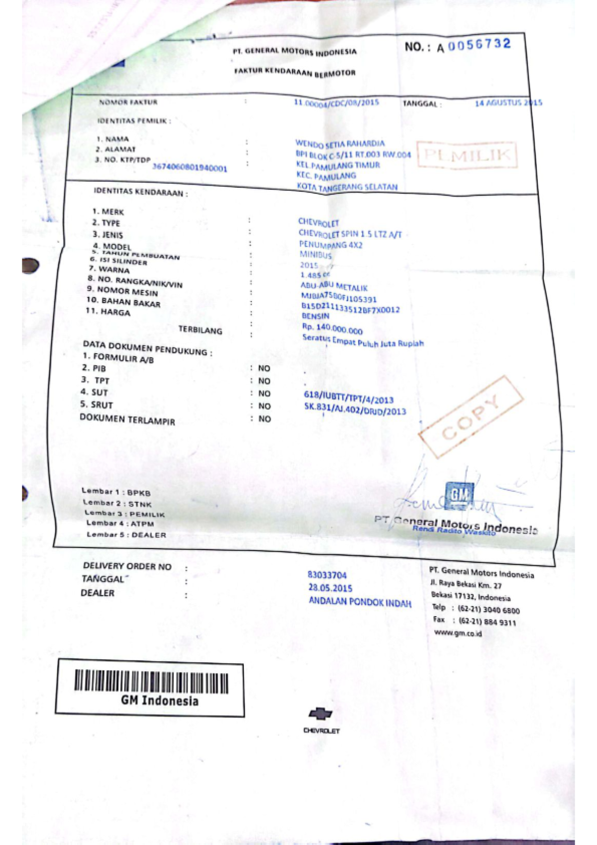 CHEVROLET SPIN 1.5 LTZ