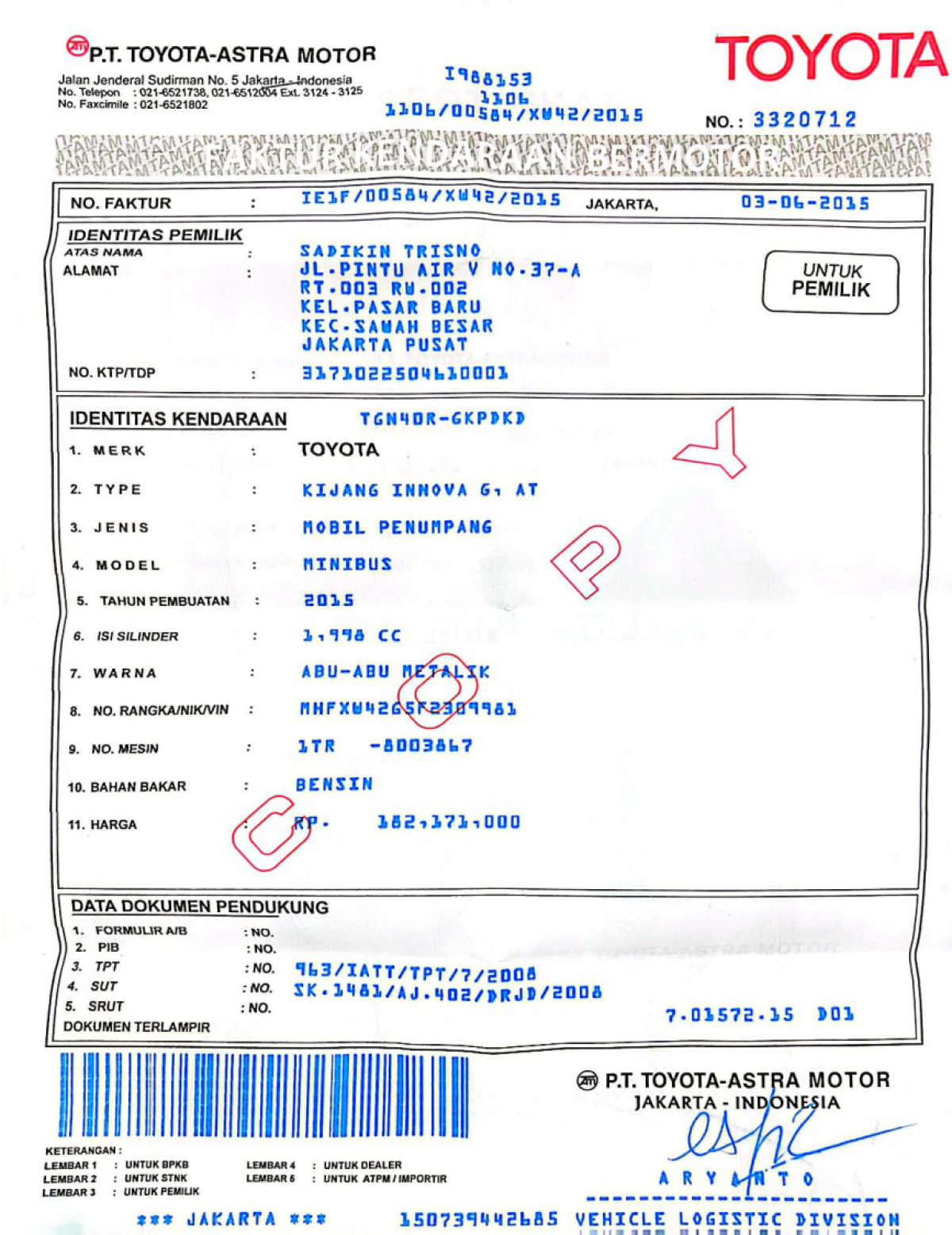 TOYOTA KIJANG INNOVA G