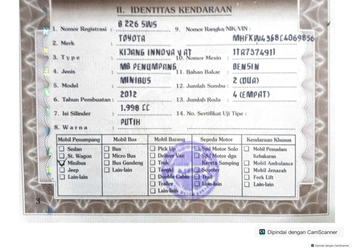 TOYOTA KIJANG INNOVA V