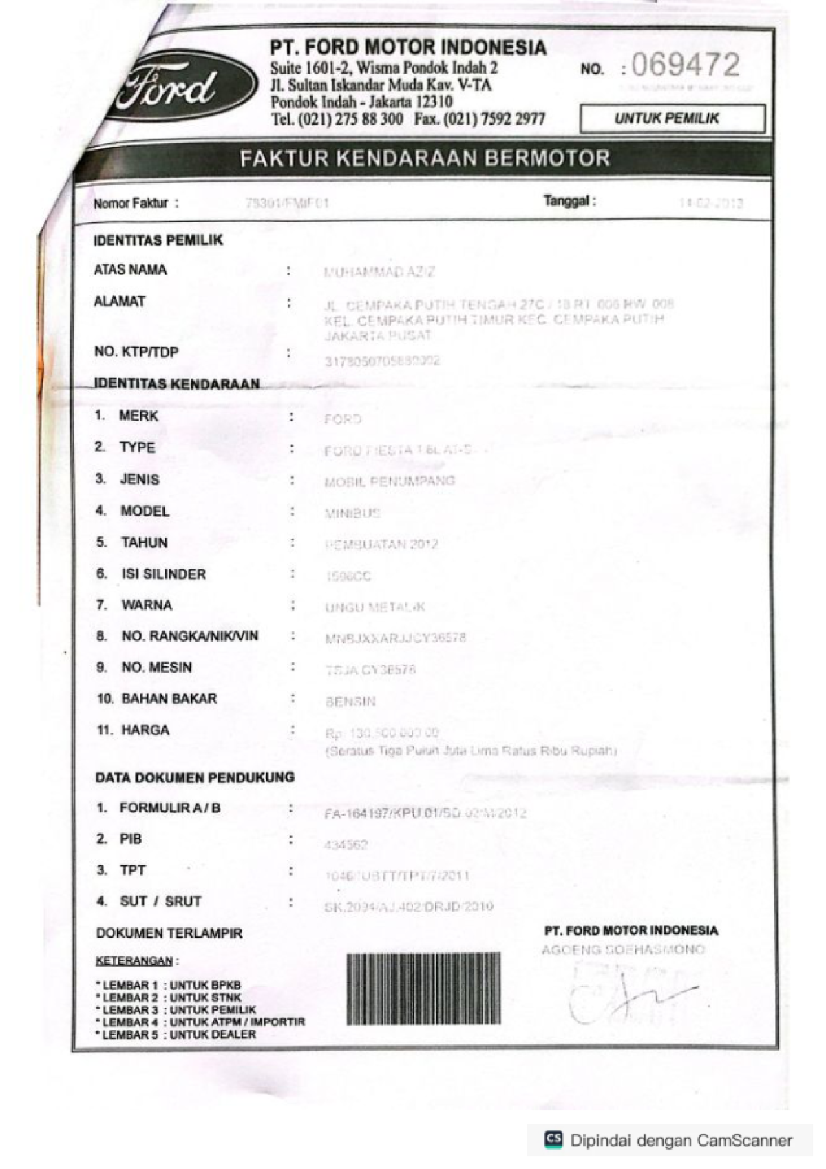 FORD FIESTA1.6L AT S