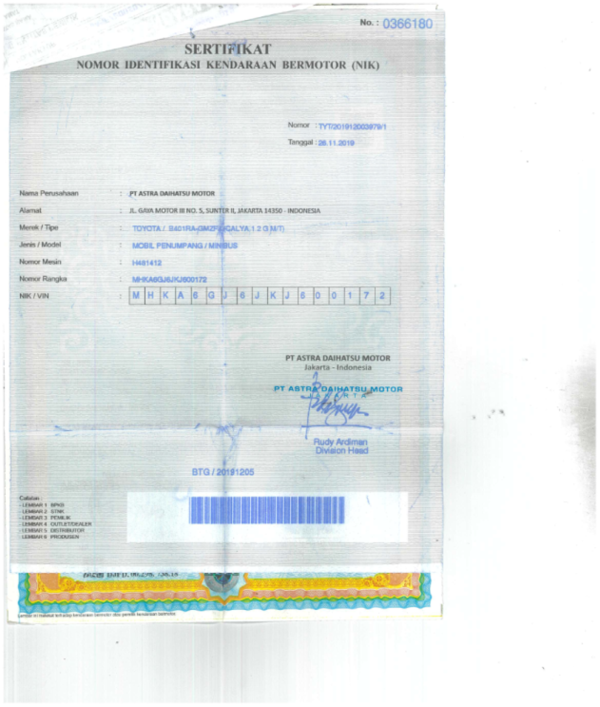 TOYOTA CALYA 1.2 G M/T