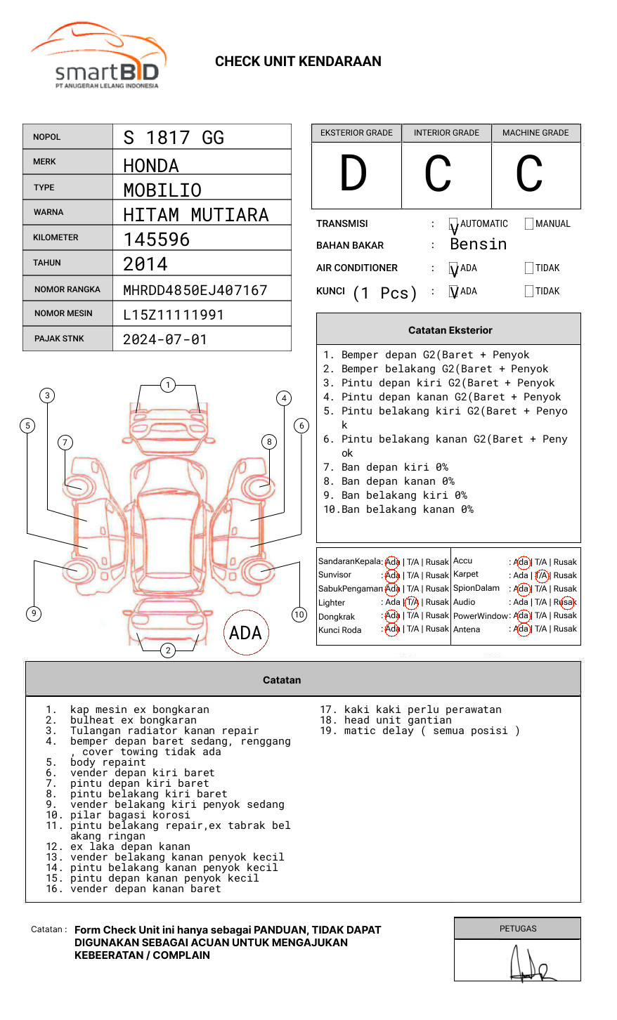 HONDA  MOBILIO  DD4 1.5 E M CVT CKD