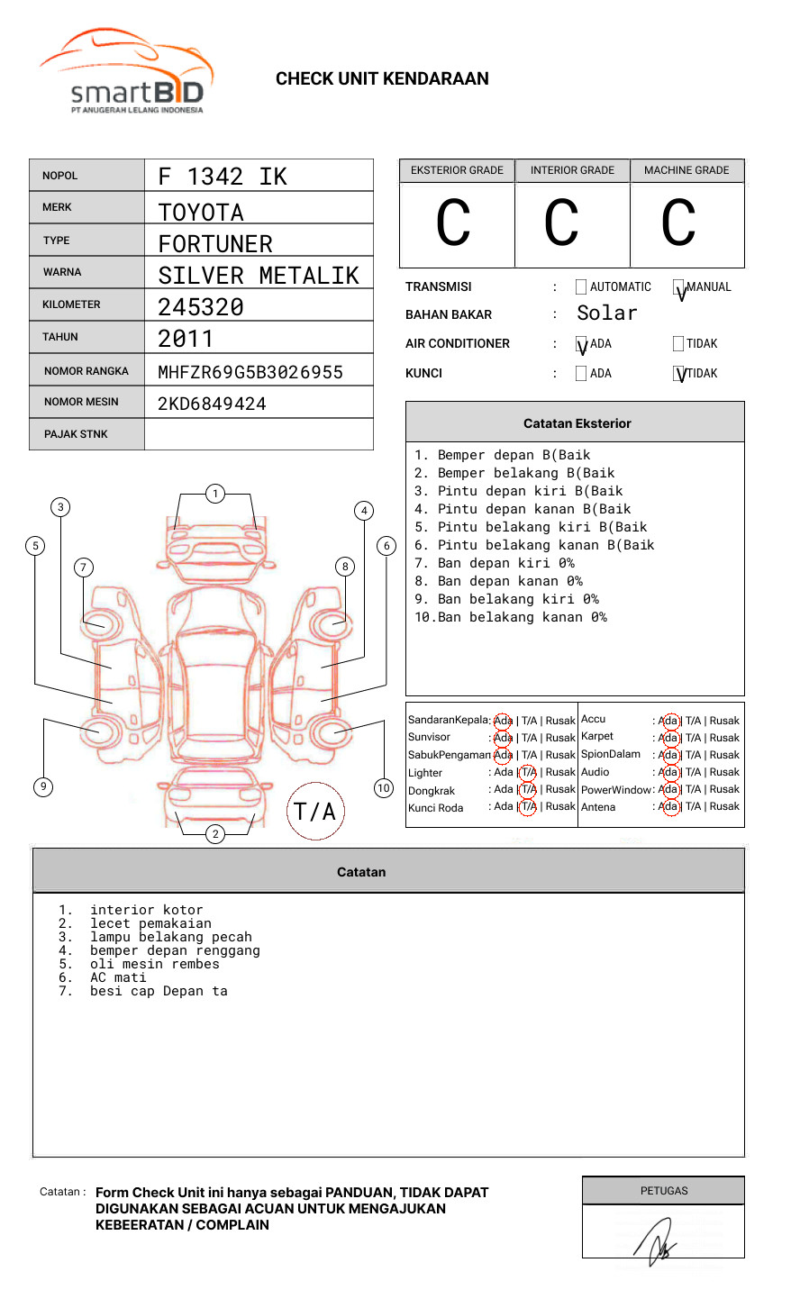 TOYOTA  FORTUNER  2.5G AT