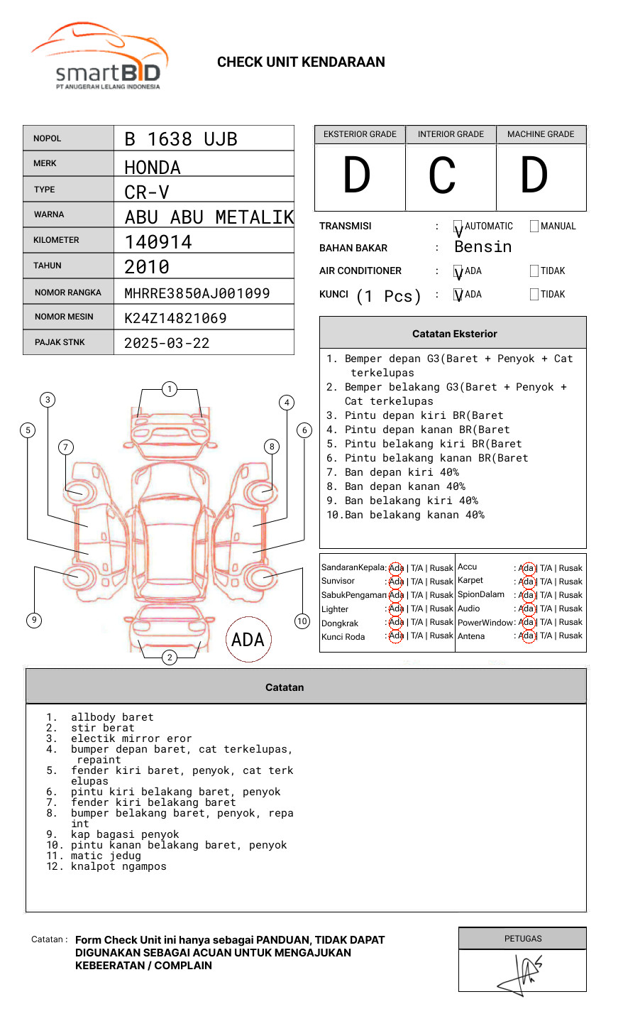 HONDA CR-V RE1 2WD 2.4 A/T
