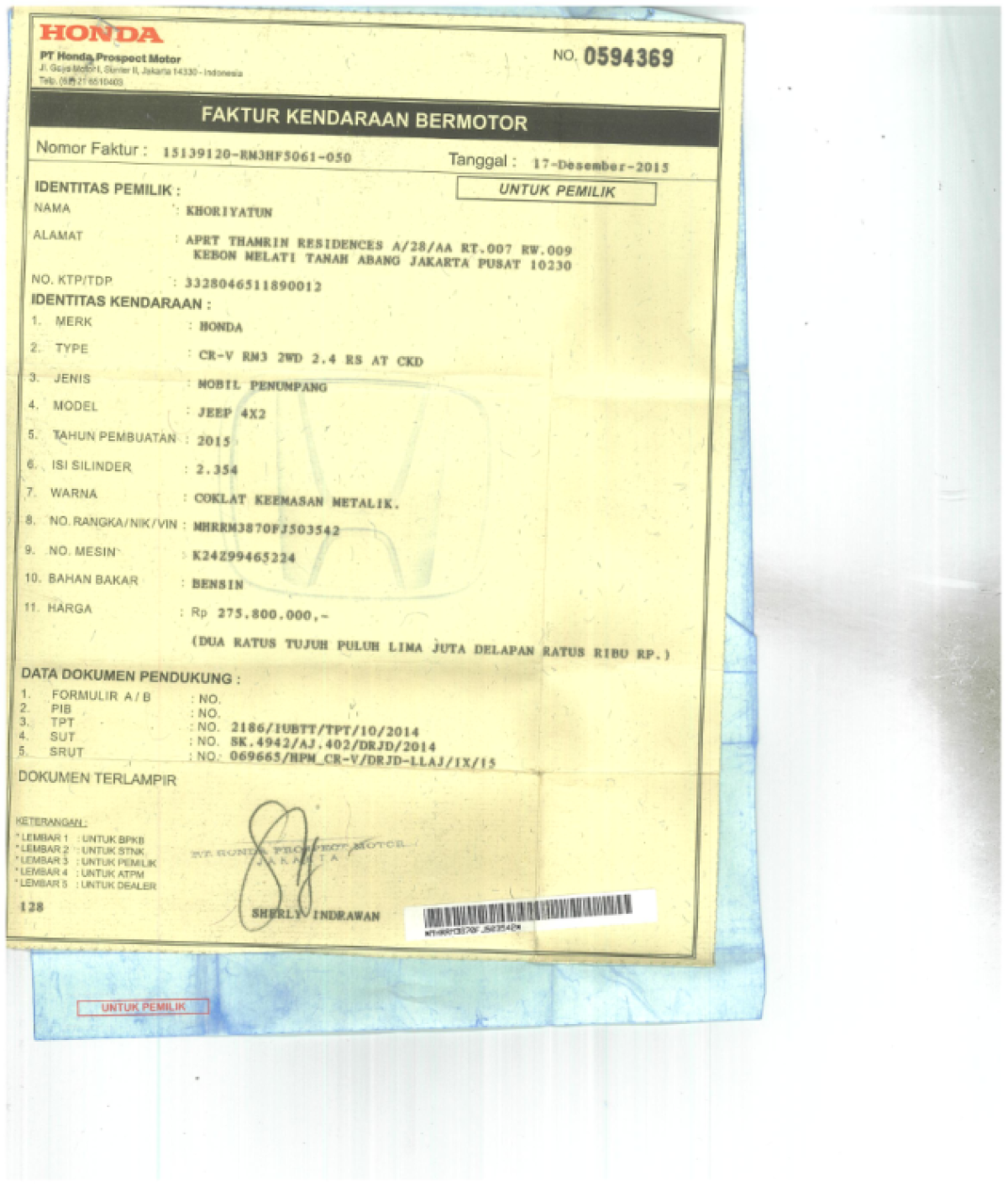 HONDA  CR-V  RM3 2WD 2.4