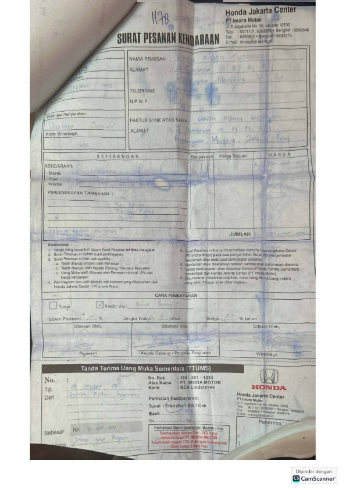 HONDA GD8 1.5 CBU AT