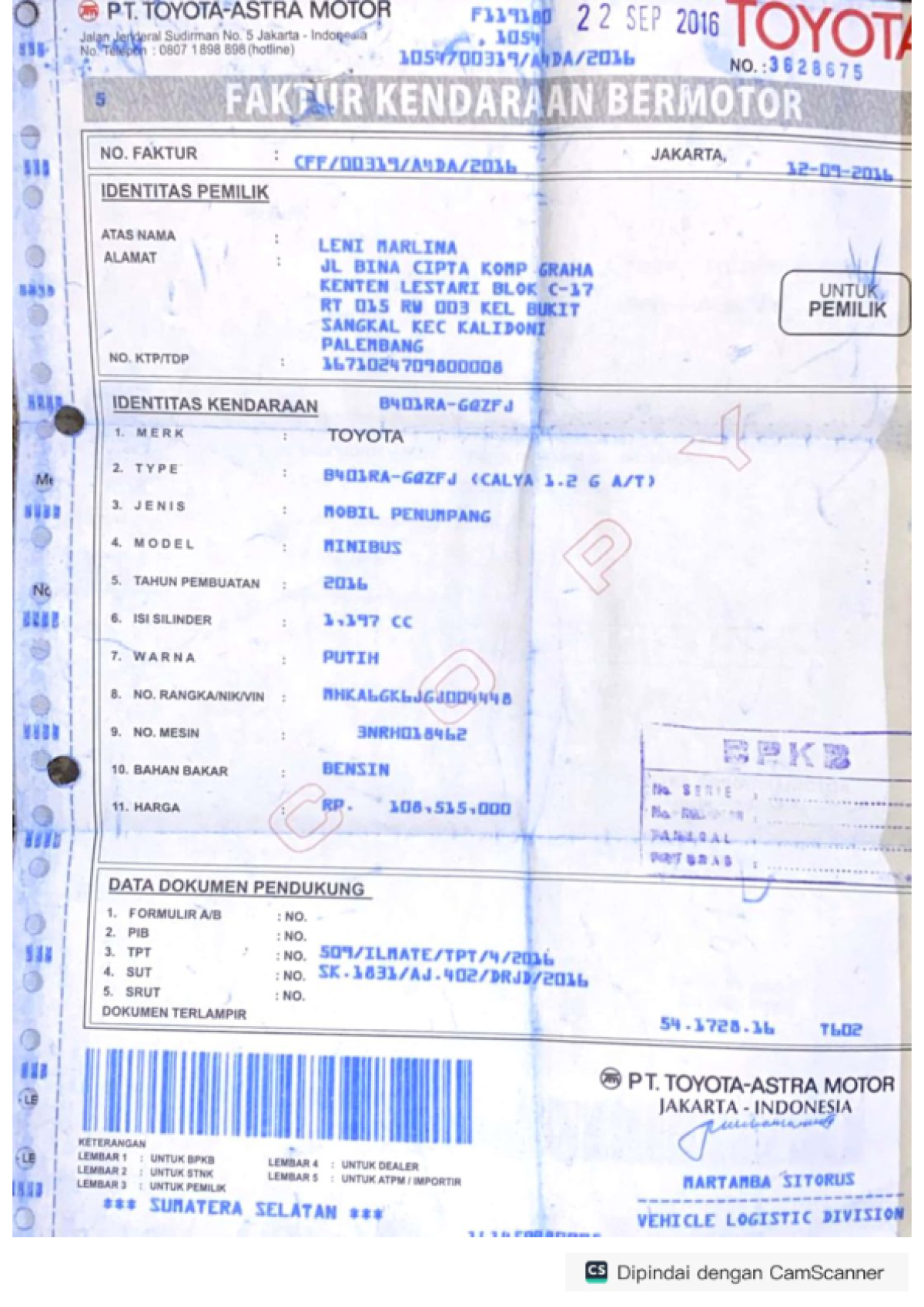 TOYOTA CALYA 1.2 G A/T