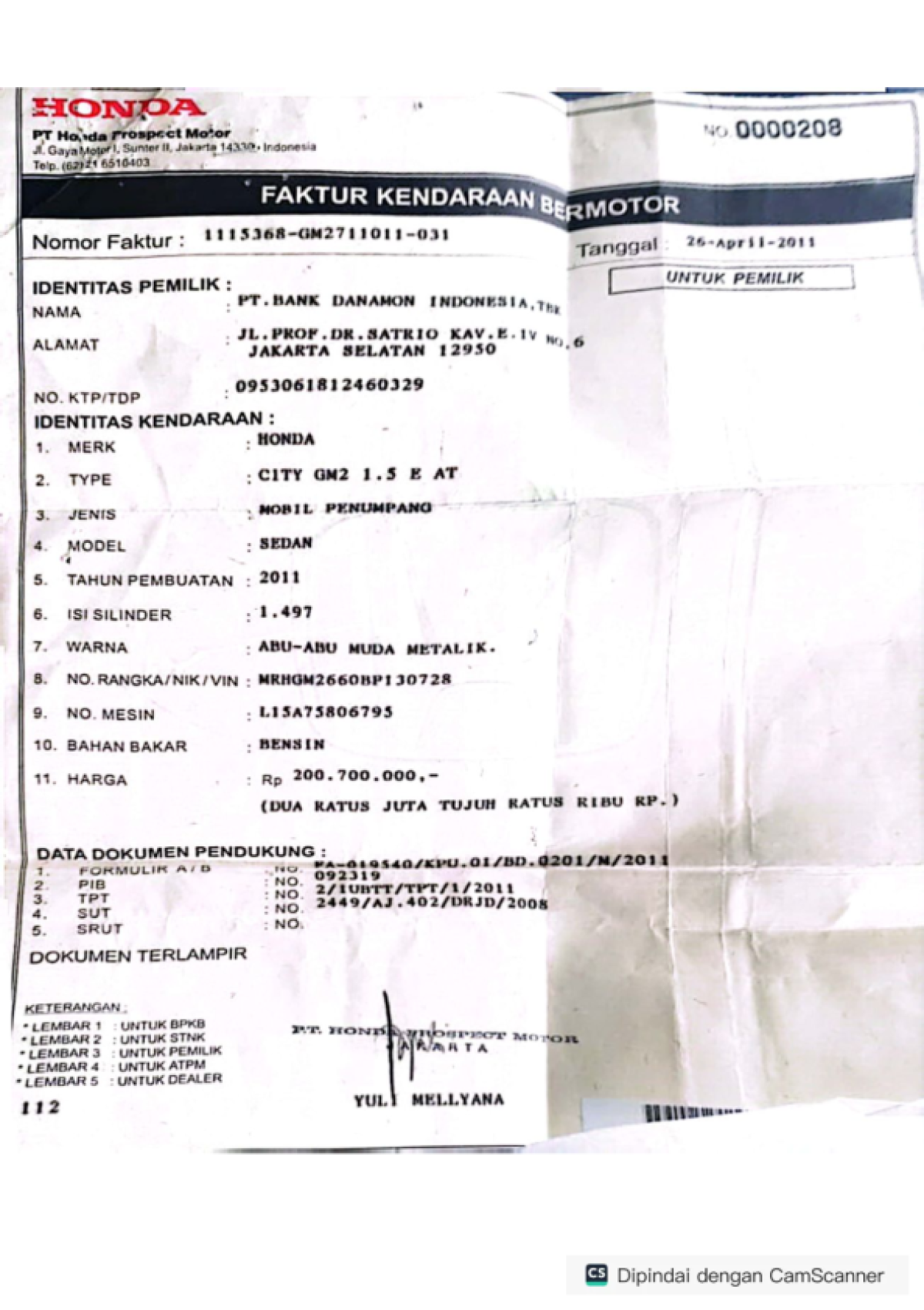 HONDA CITY GM2 1.5 E