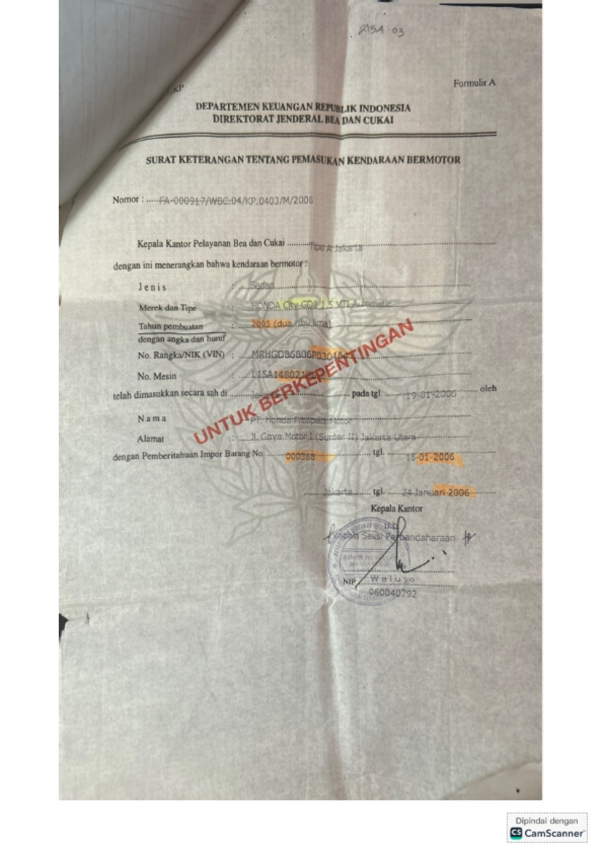 HONDA GD8 1.5 CBU AT